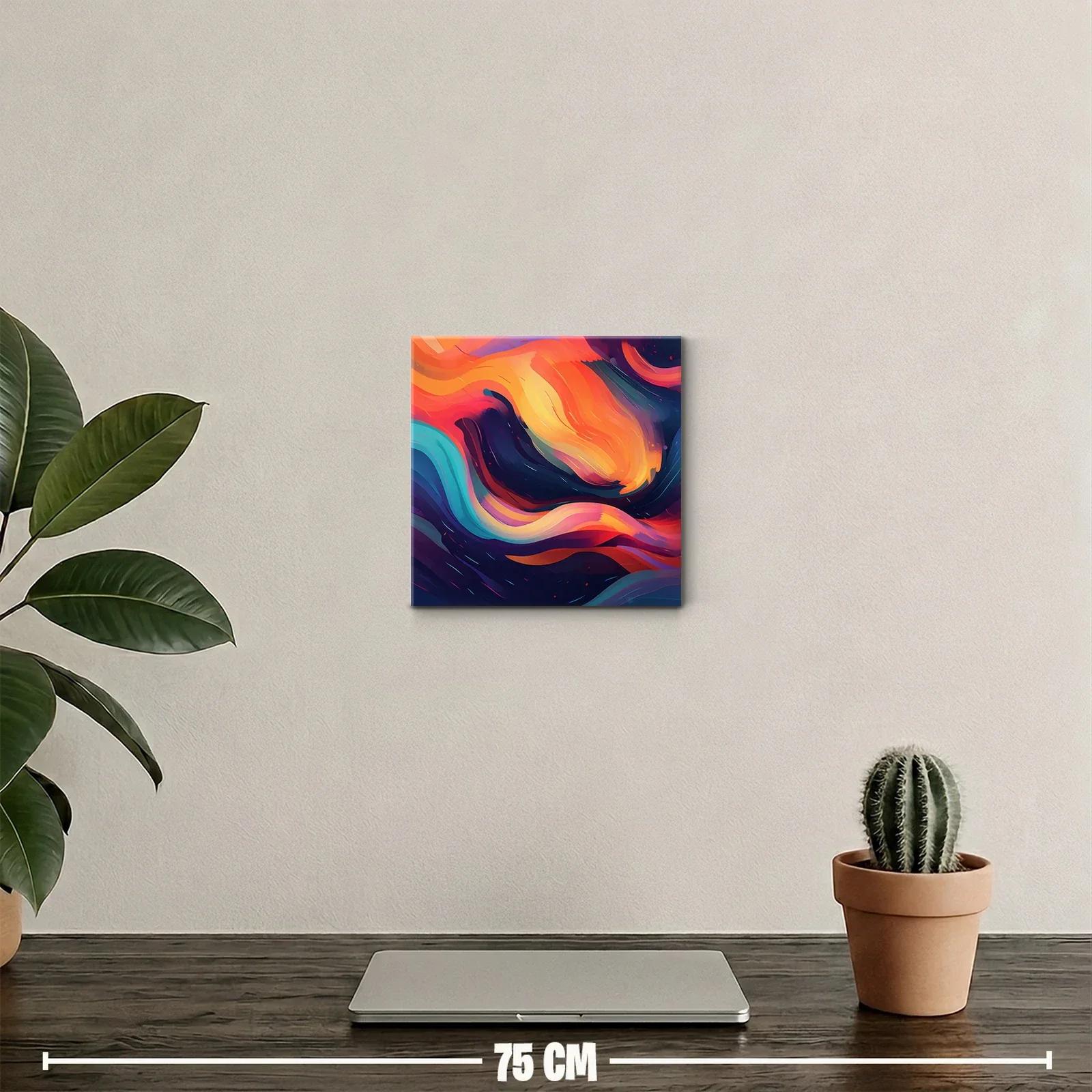 Cuadro abstracto con formas fluidas y colores vibrantes — miniatura 2
