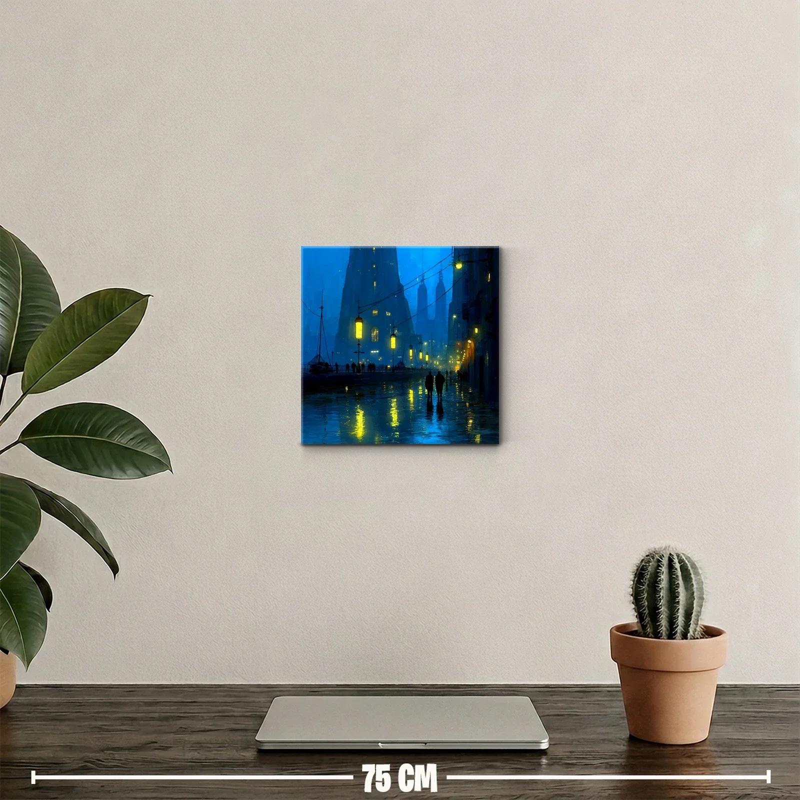Atardecer urbano con luces reflejadas en la lluvia — miniatura 2