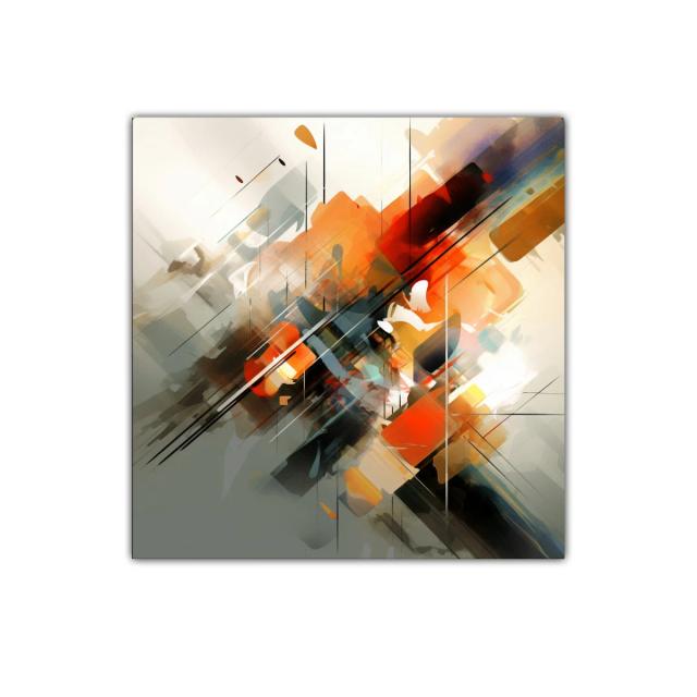 Composición abstracta con dinamismo en tonos cálidos