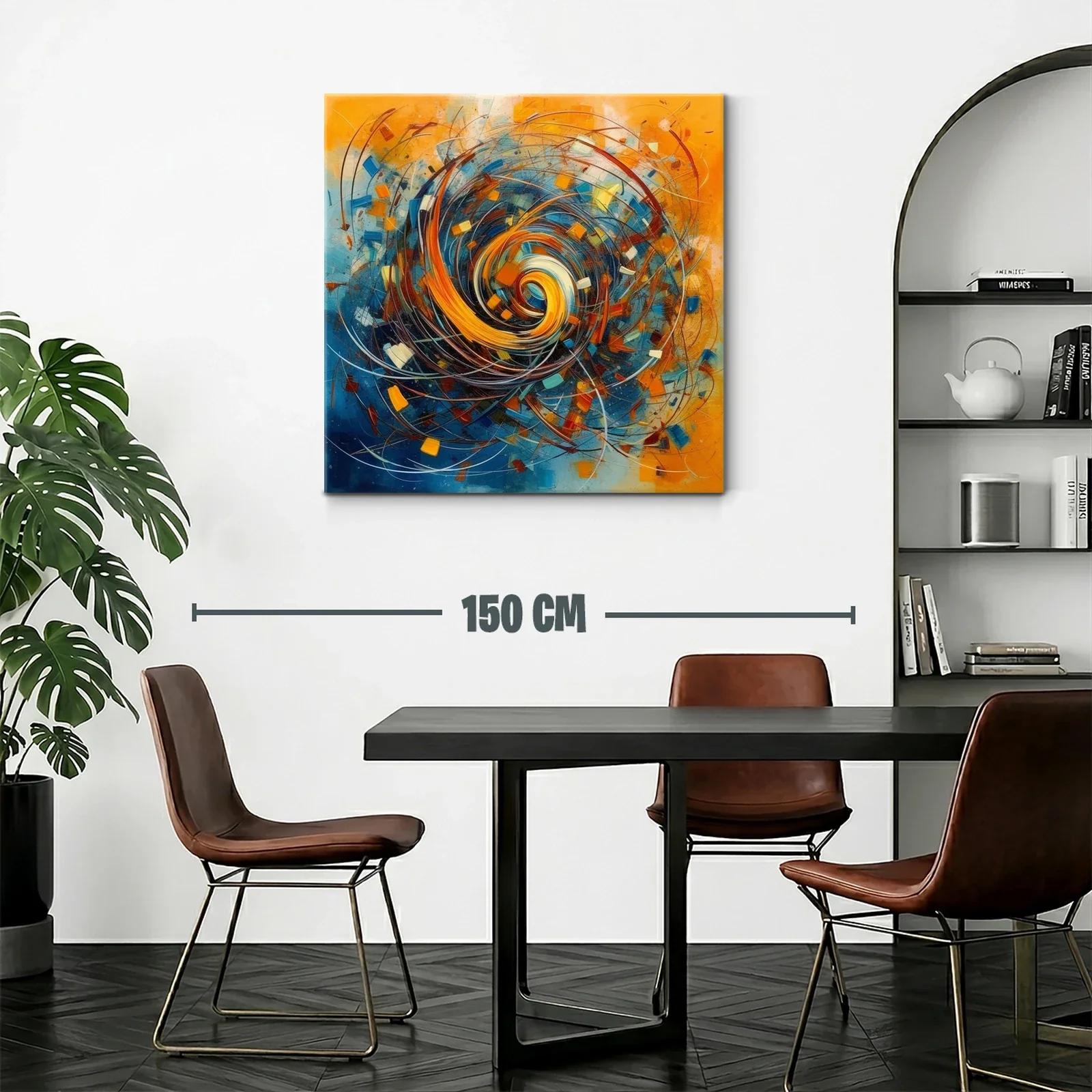 Composición dinámica con espiral de tonos cálidos y fríos — miniatura 2
