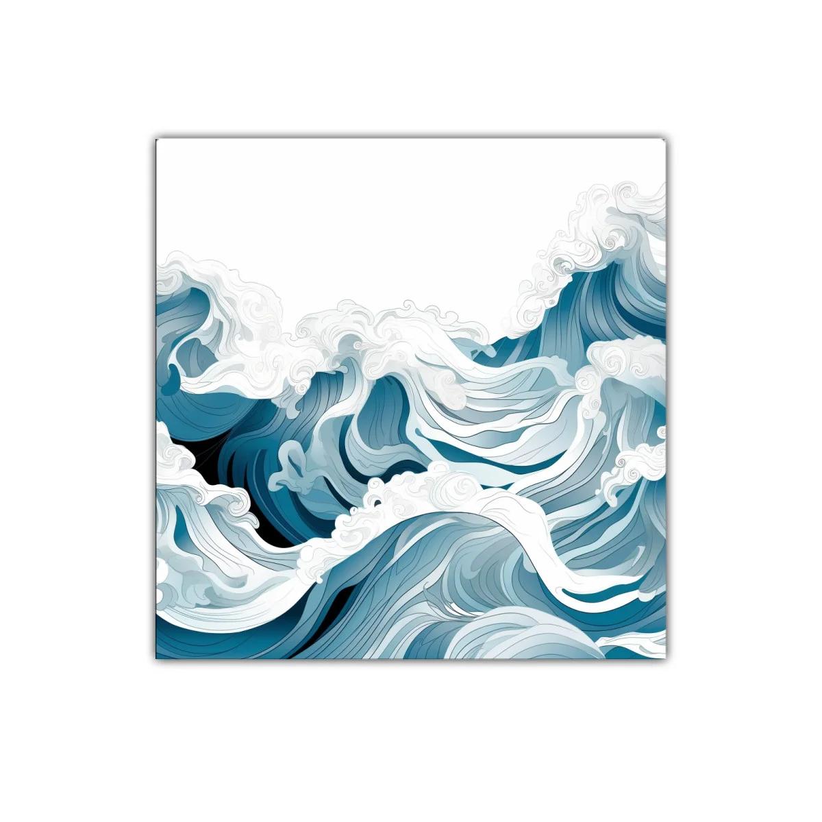 Movimiento fluido de olas en paleta azul y blanco — imagen principal