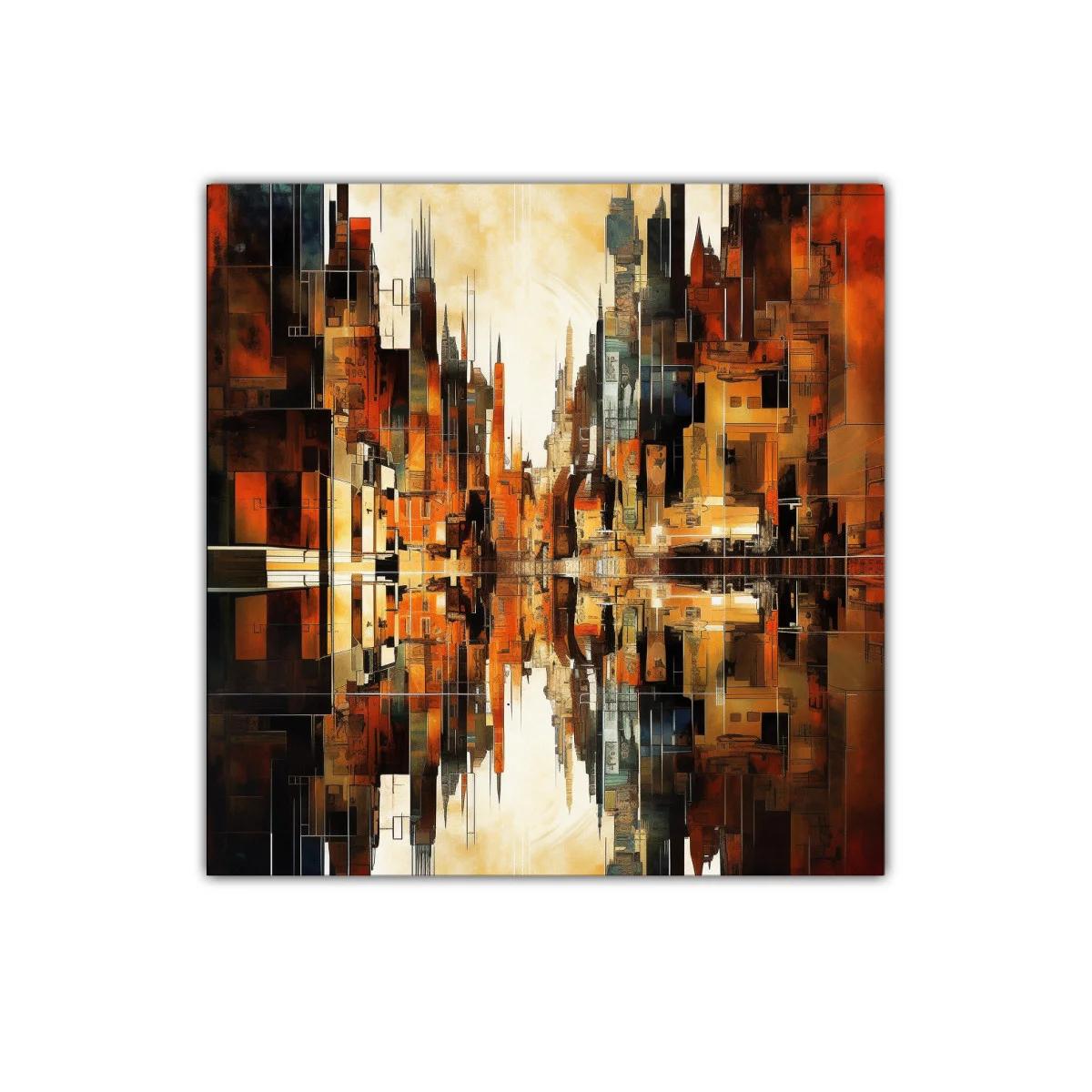 Impactante composición abstracta en tonos cálidos urbanos — miniatura 1