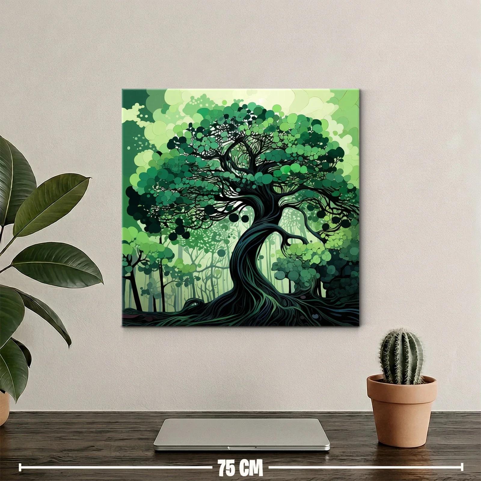 Árbol en Verde con Movimiento y Detalles Abstractos — miniatura 2