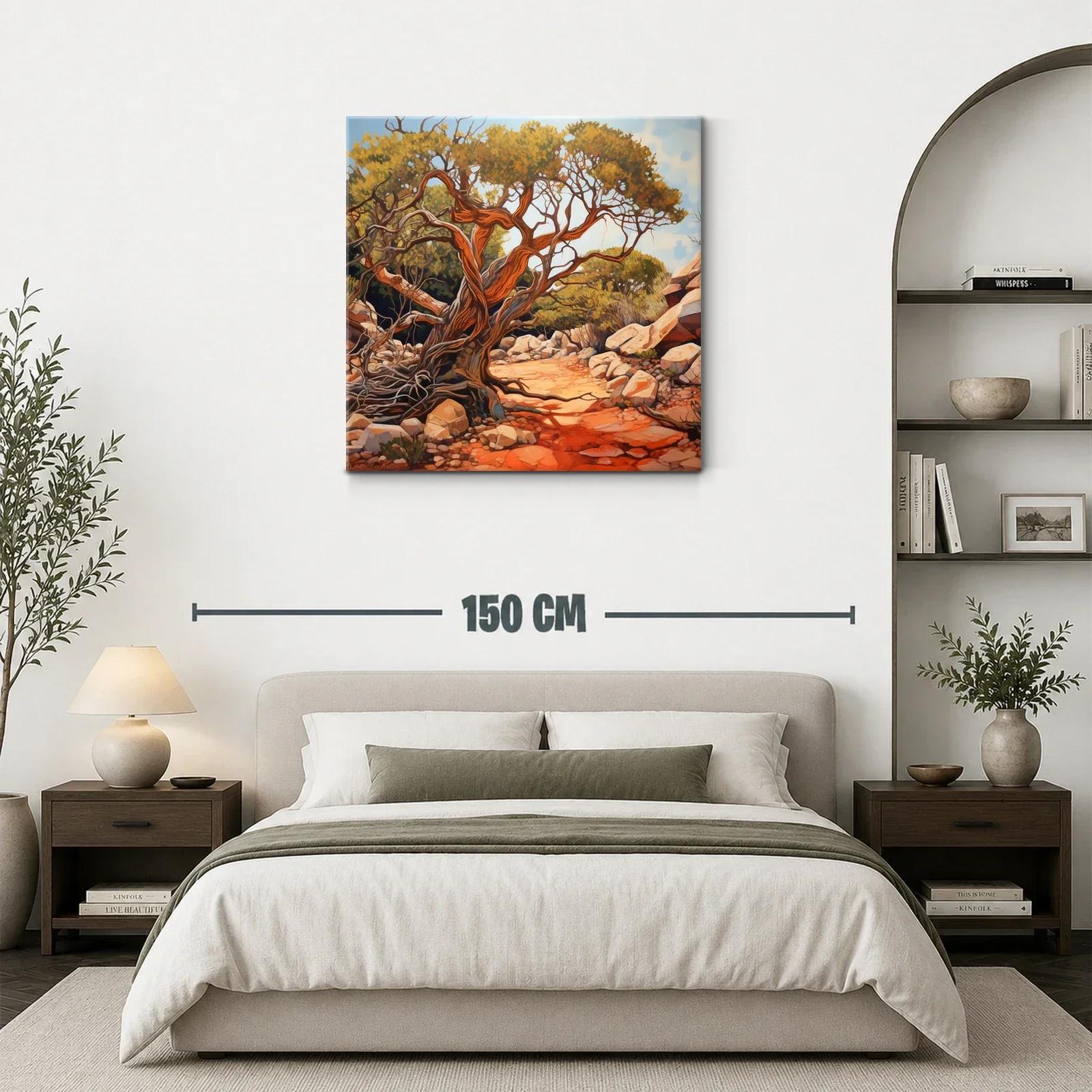 Paisaje natural con árbol antiguo y caminos entre rocas — miniatura 3