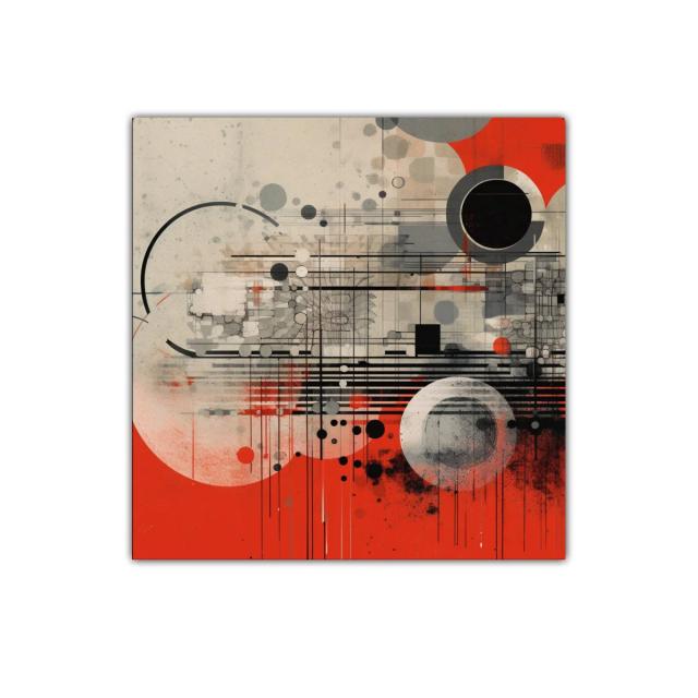 Composición abstracta con formas geométricas y colores intensos