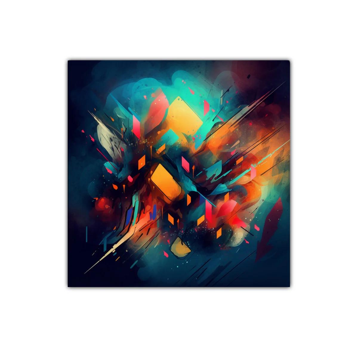 Composición abstracta con formas geométricas vibrantes — imagen principal