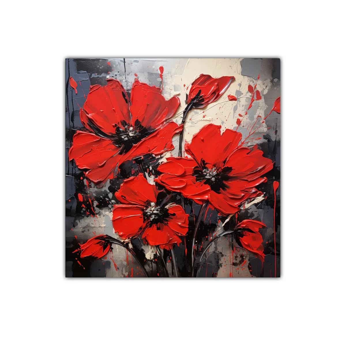 Impactante cuadro floral con vibrantes amapolas rojas — imagen principal