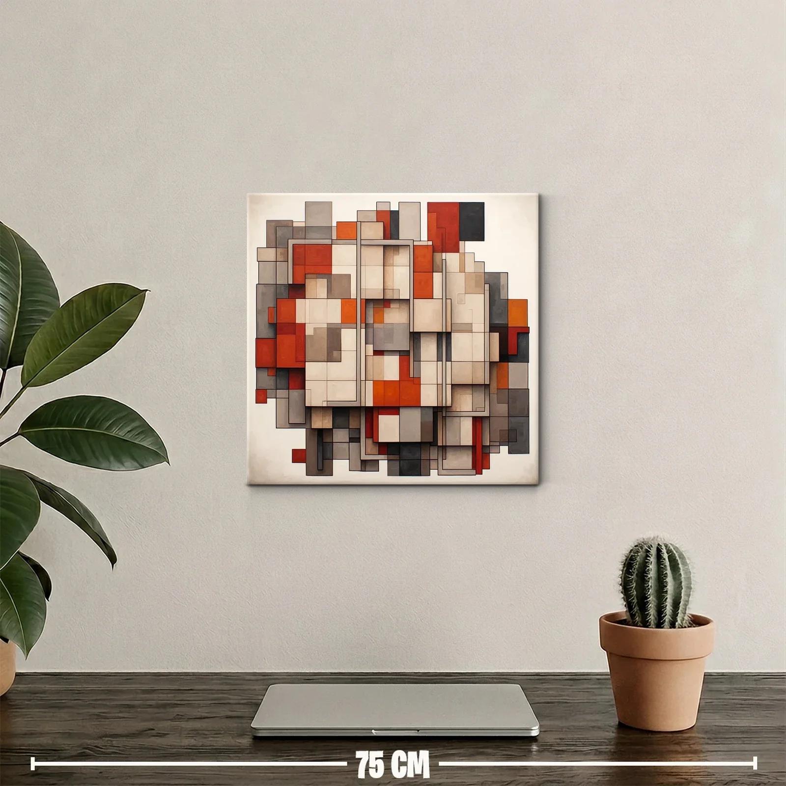 Composición geométrica en tonos tierra y naranja vibrante — miniatura 2
