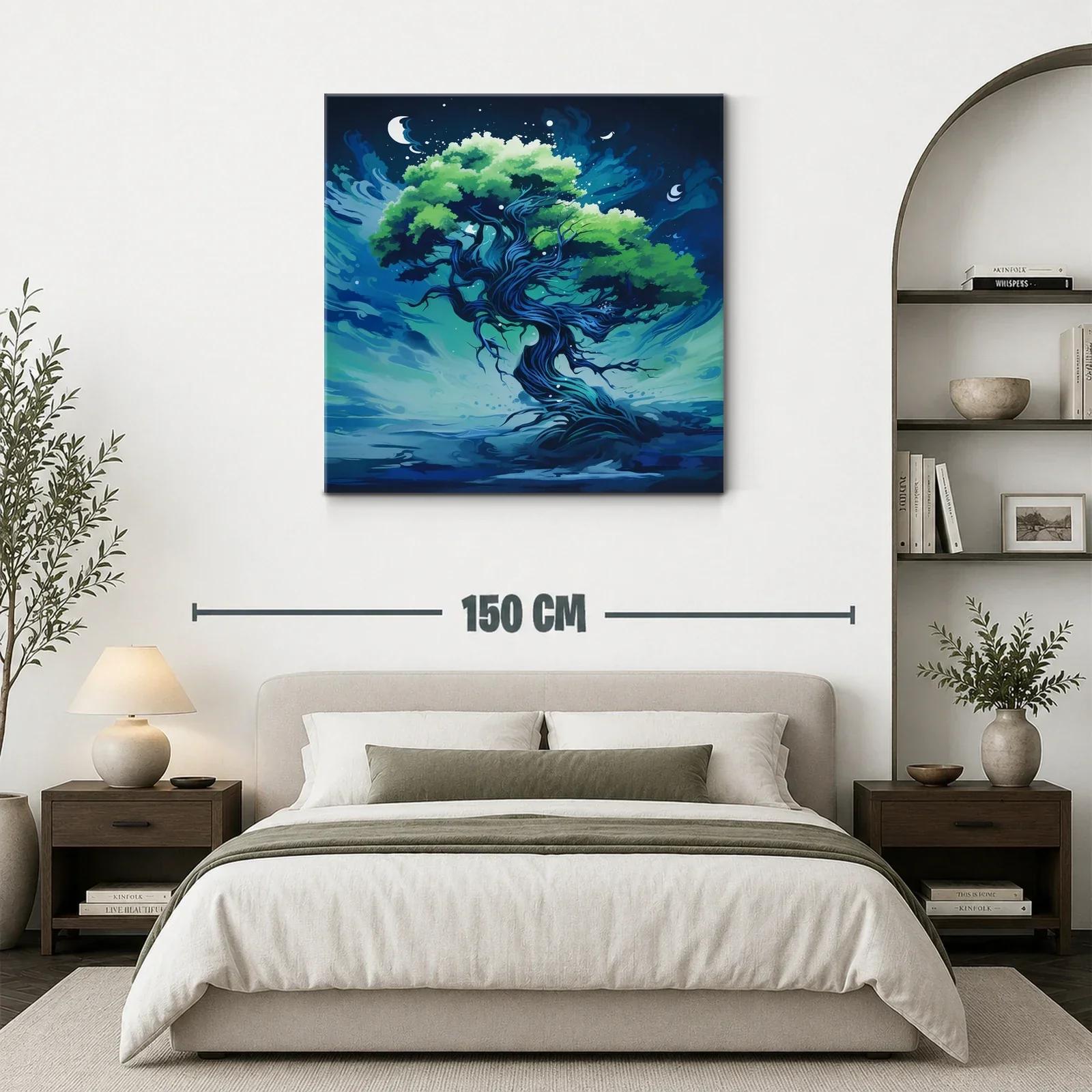 Árbol fantástico con tonos azulados y verdes vibrantes — miniatura 3