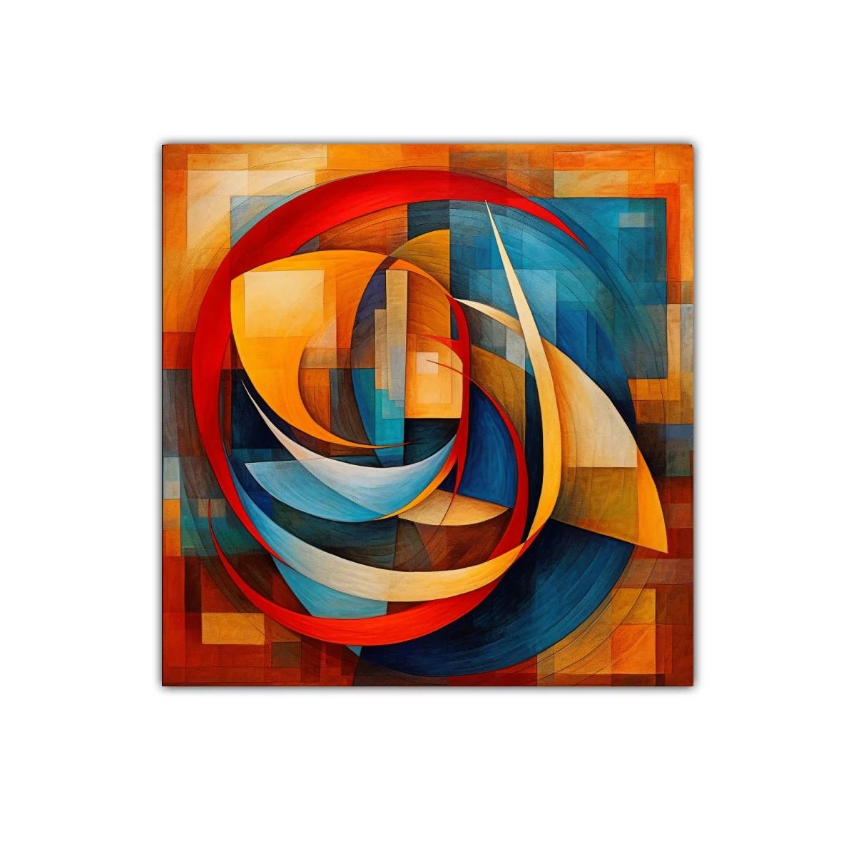 Composición abstracta con formas circulares y contrastes vibrantes — miniatura 1