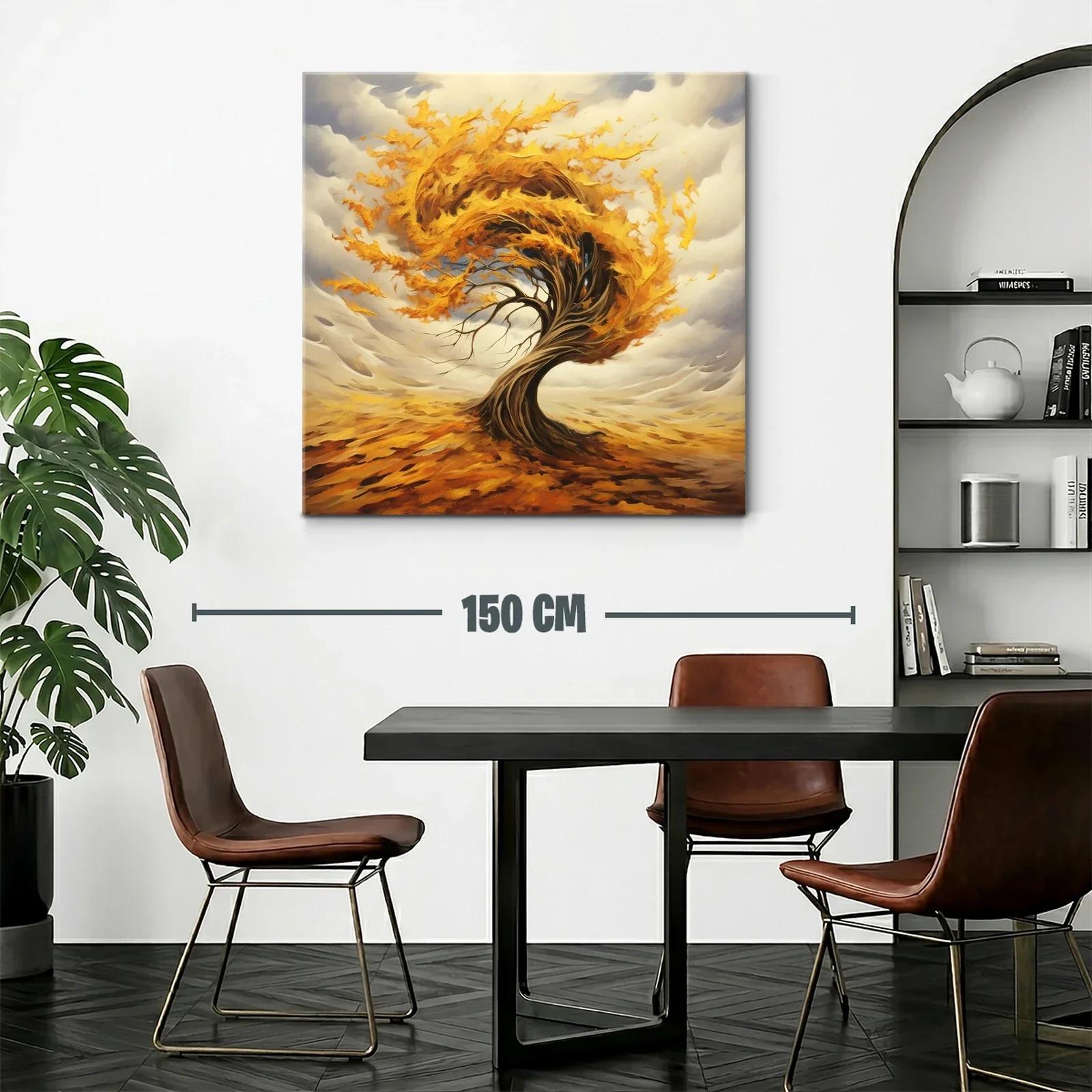 Árbol de otoño en movimiento con hojas doradas — miniatura 2