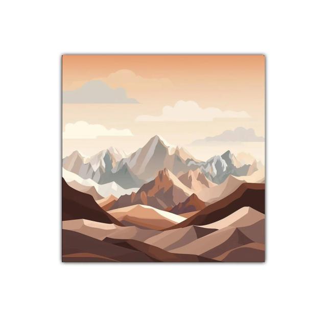 Paisaje montañoso en tonos cálidos y neutros