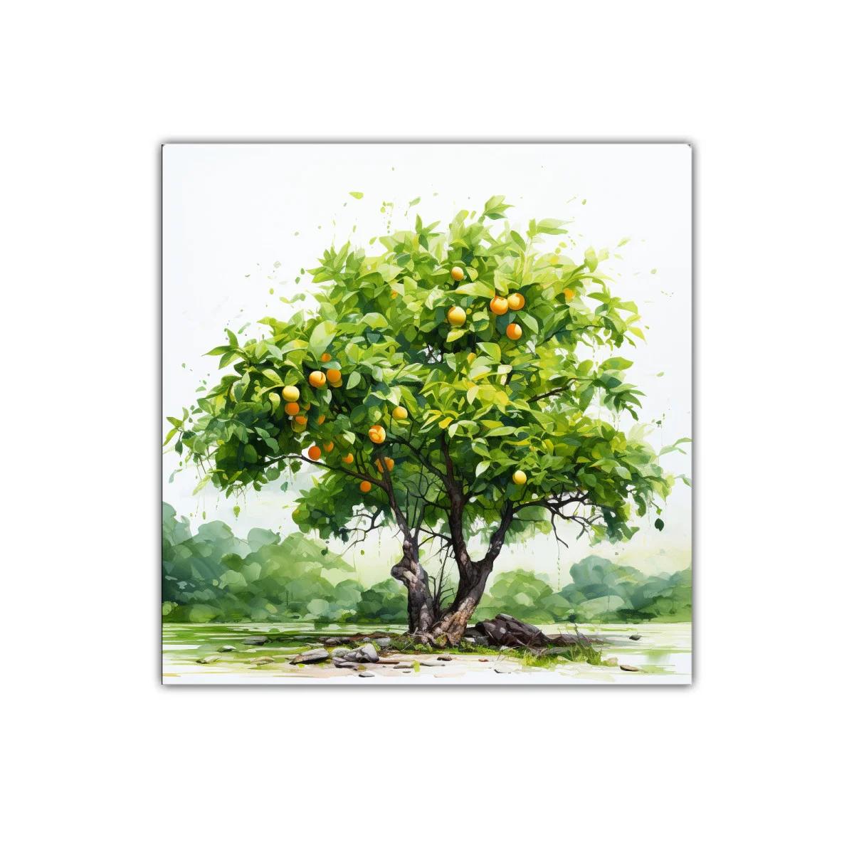 Árbol de frutas naranjas en paisaje natural sereno — miniatura 1