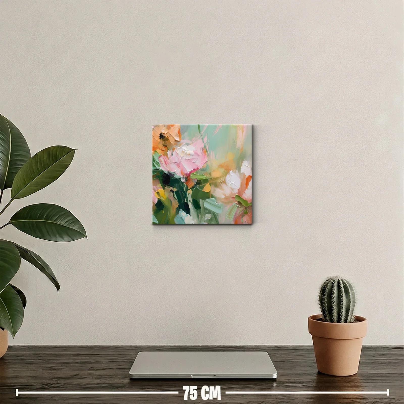 Cuadro decorativo con flores en tonalidades pastel brillantes — miniatura 2
