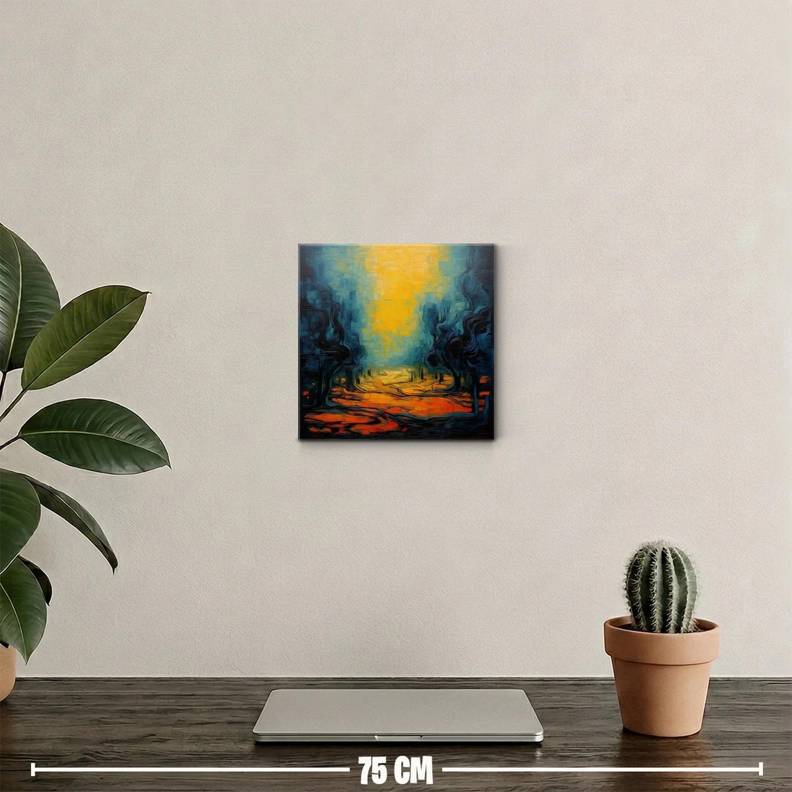 Paisaje abstracto con tonos cálidos y fríos en equilibrio — miniatura 2