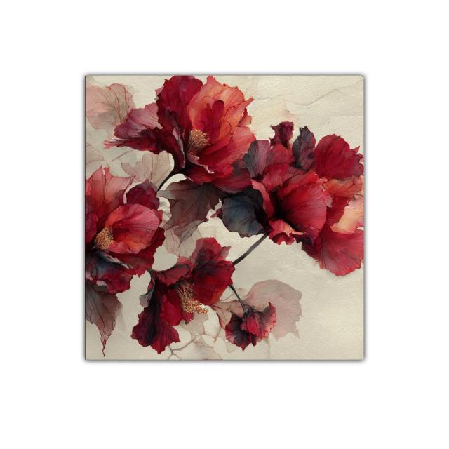 Elegancia floral en tonos granates intensos y sombras suaves