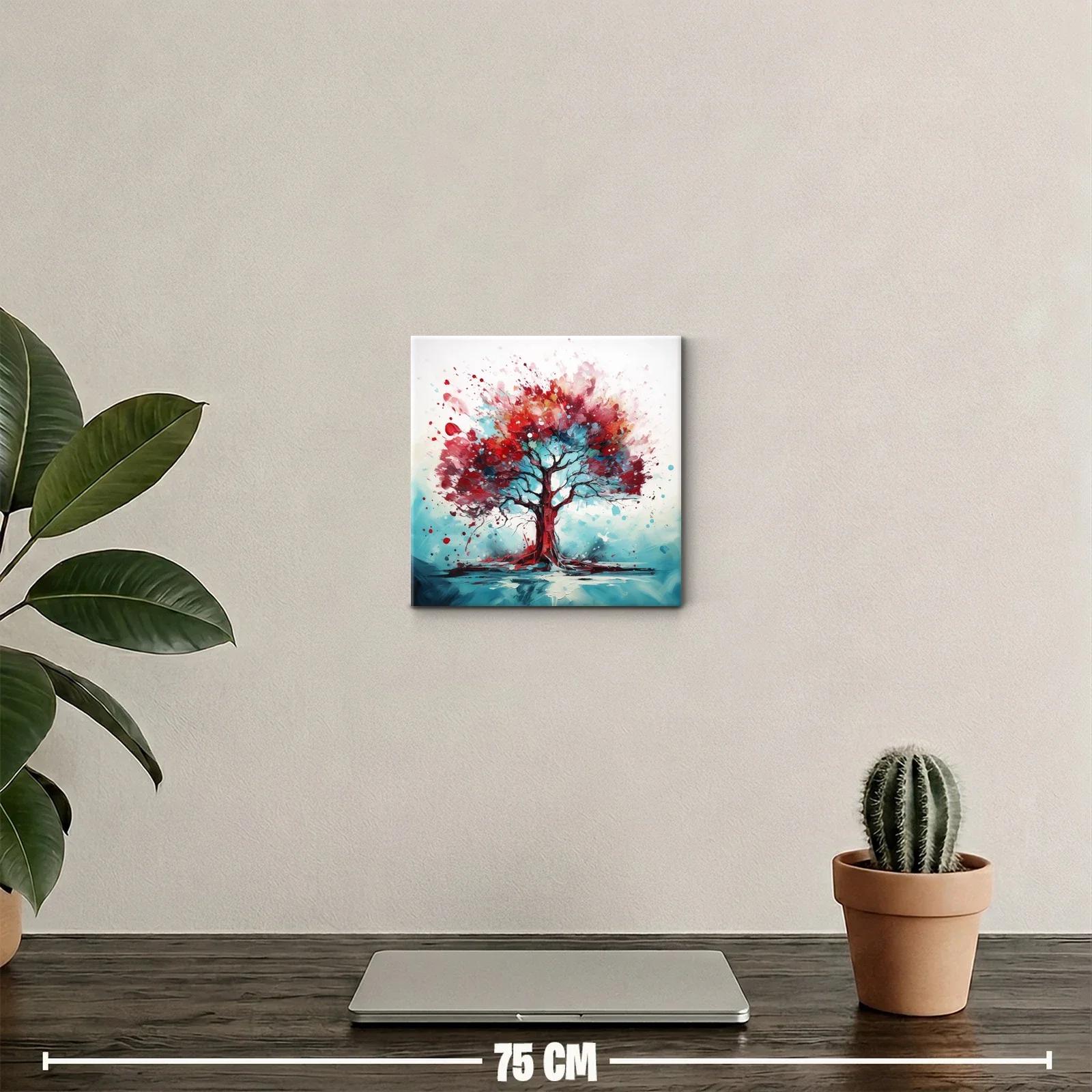 Árbol vibrante con destellos rojos y azules intensos — miniatura 2