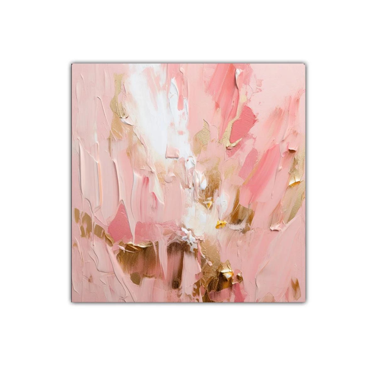 Cuadro abstracto en tonos rosas y dorados elegante — imagen principal