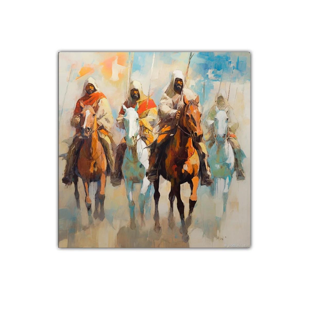 Caballería en marcha con tonos cálidos y vibrantes — imagen principal