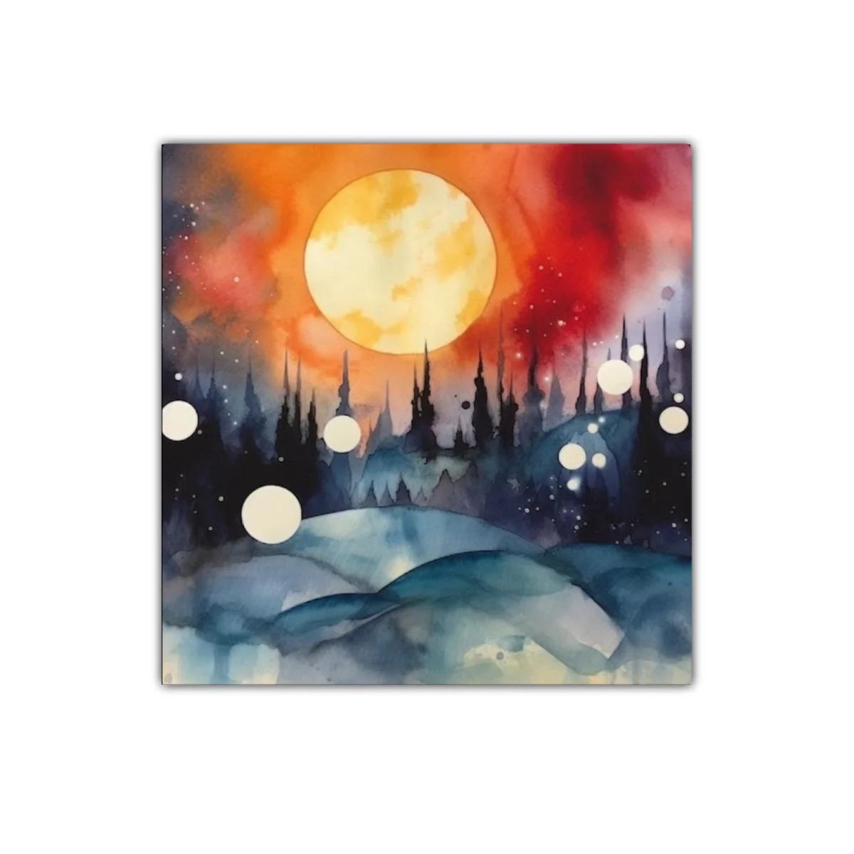 Paisaje onírico con luna llena y cielo intenso — imagen principal