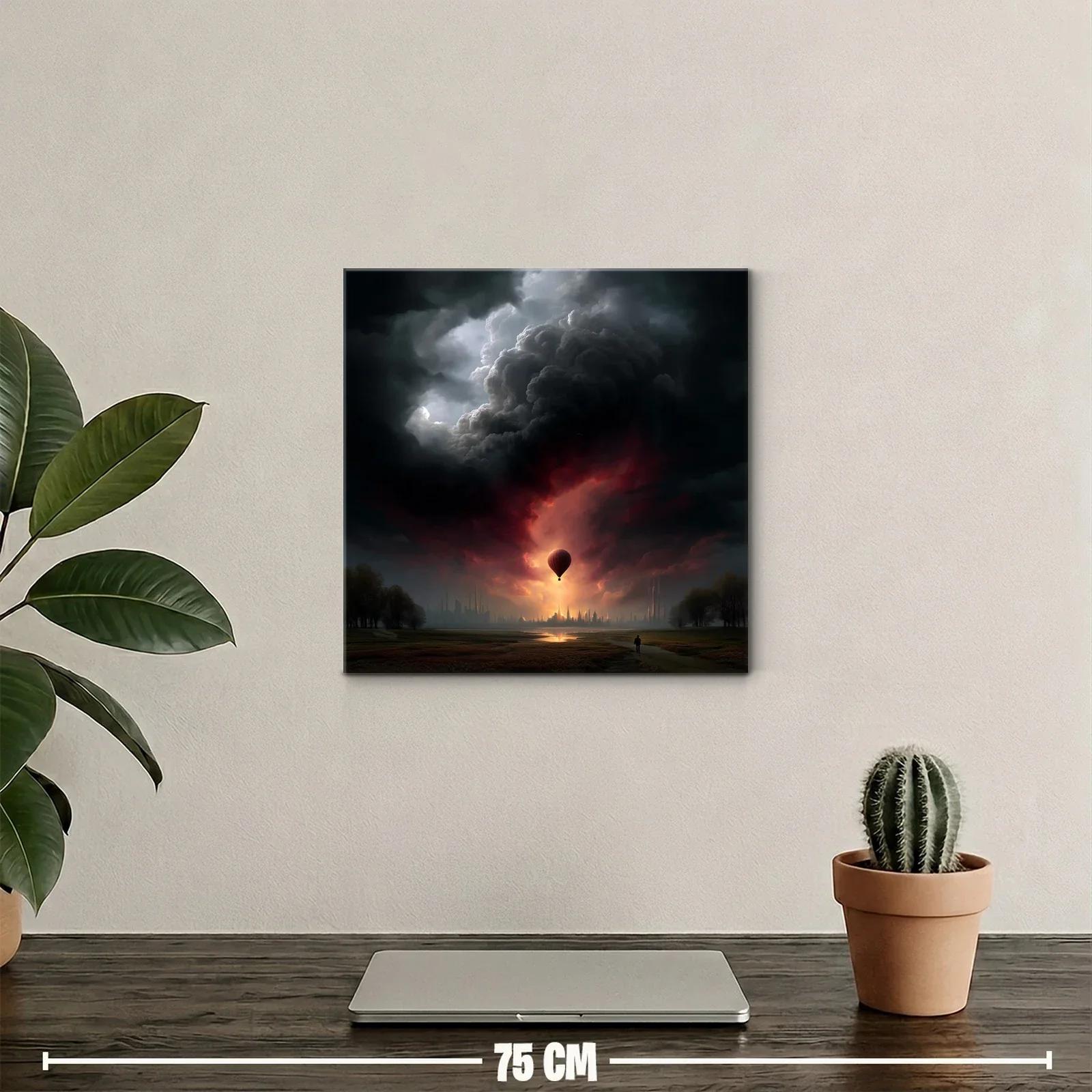 Globero solitario contra cielo dramático al atardecer — miniatura 2