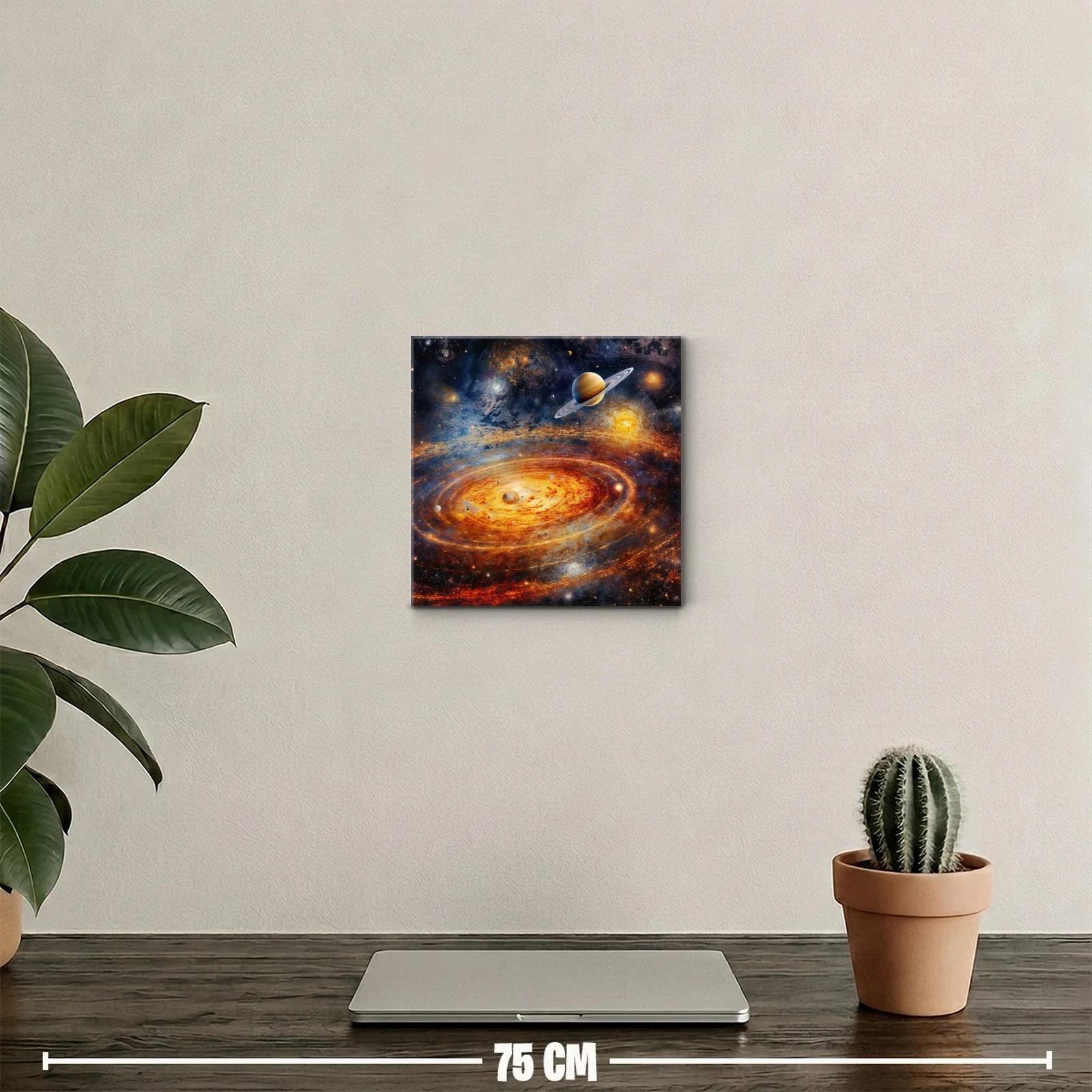 Galaxia en expansión con planetas y destellos cósmicos — miniatura 2