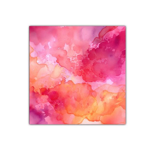 Cuadro abstracto en tonos cálidos con texturas fluidas
