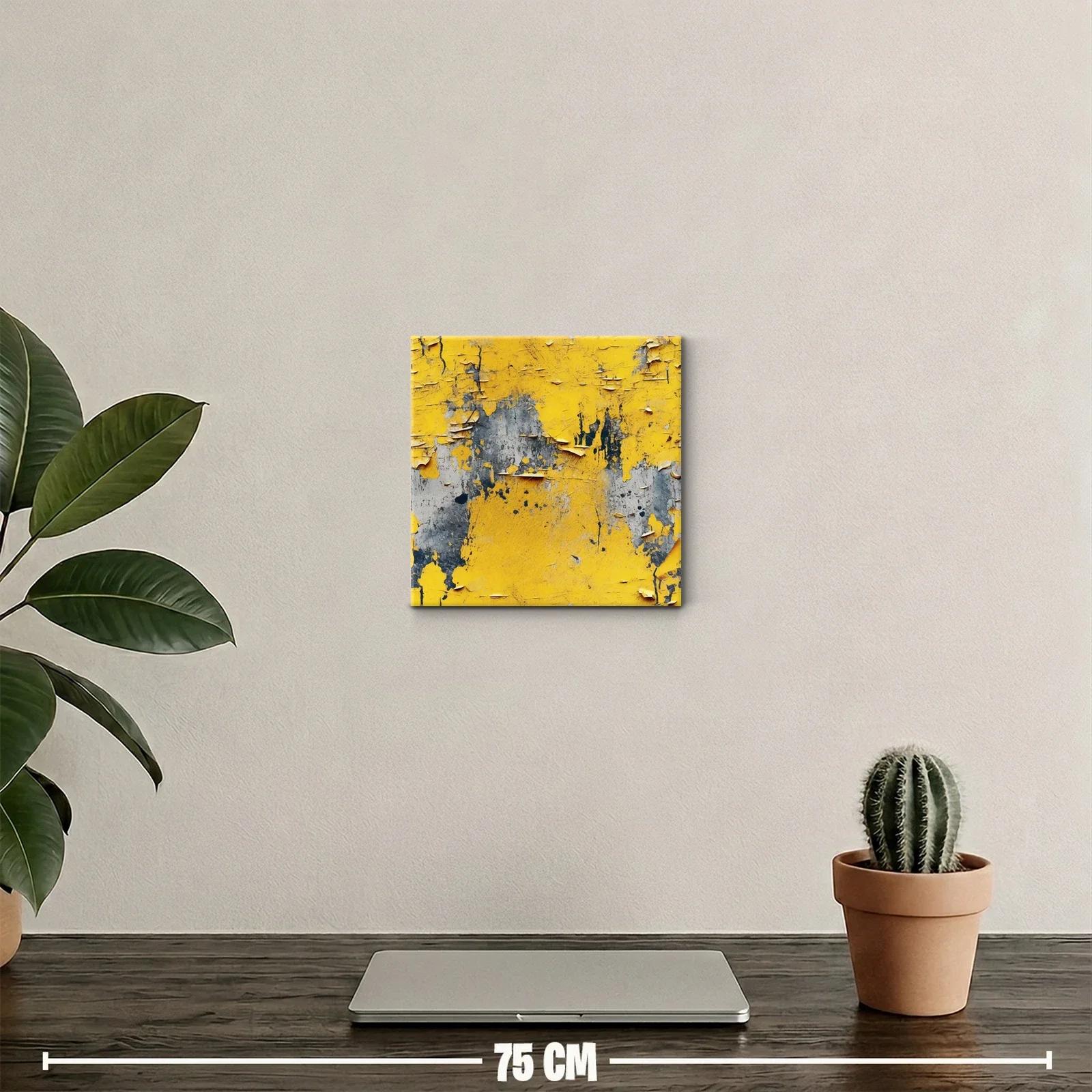 Cuadro decorativo con textura desgastada en tonos amarillos — miniatura 2