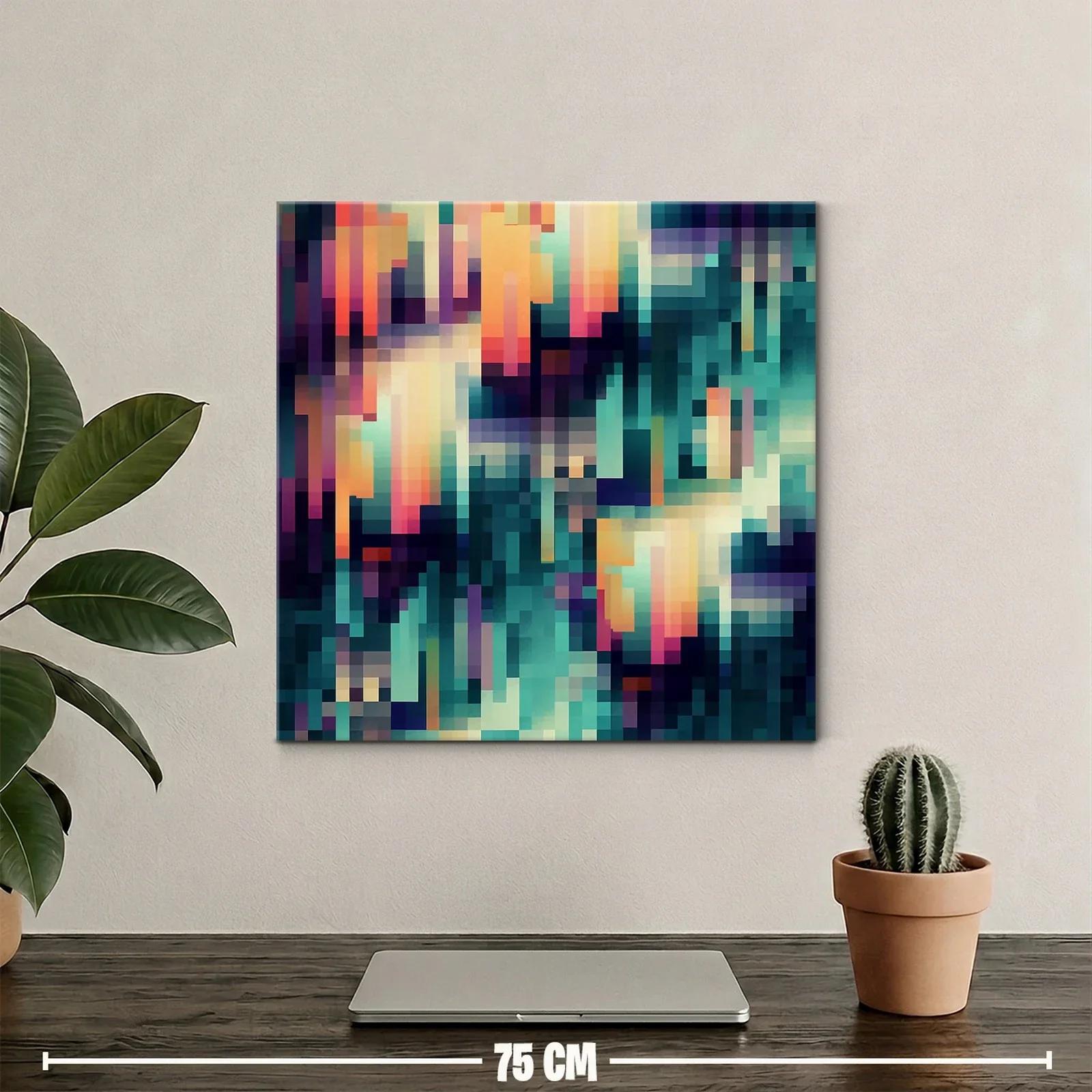 Composición abstracta en tonos cálidos y fríos vibrantes — miniatura 2