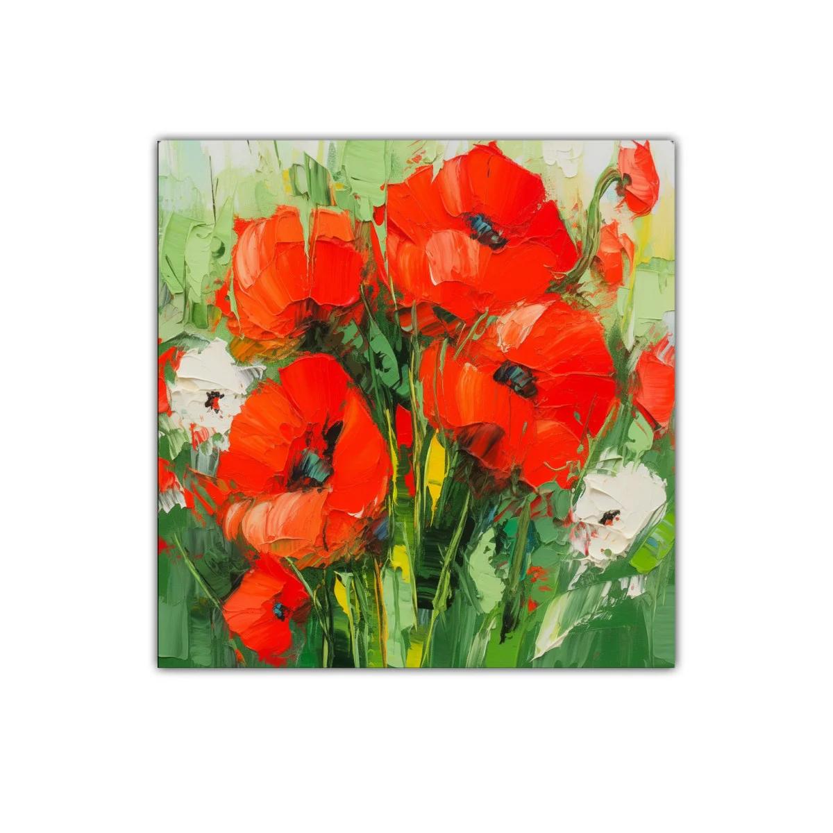 Estallido de amapolas rojas en jardín vibrante — imagen principal