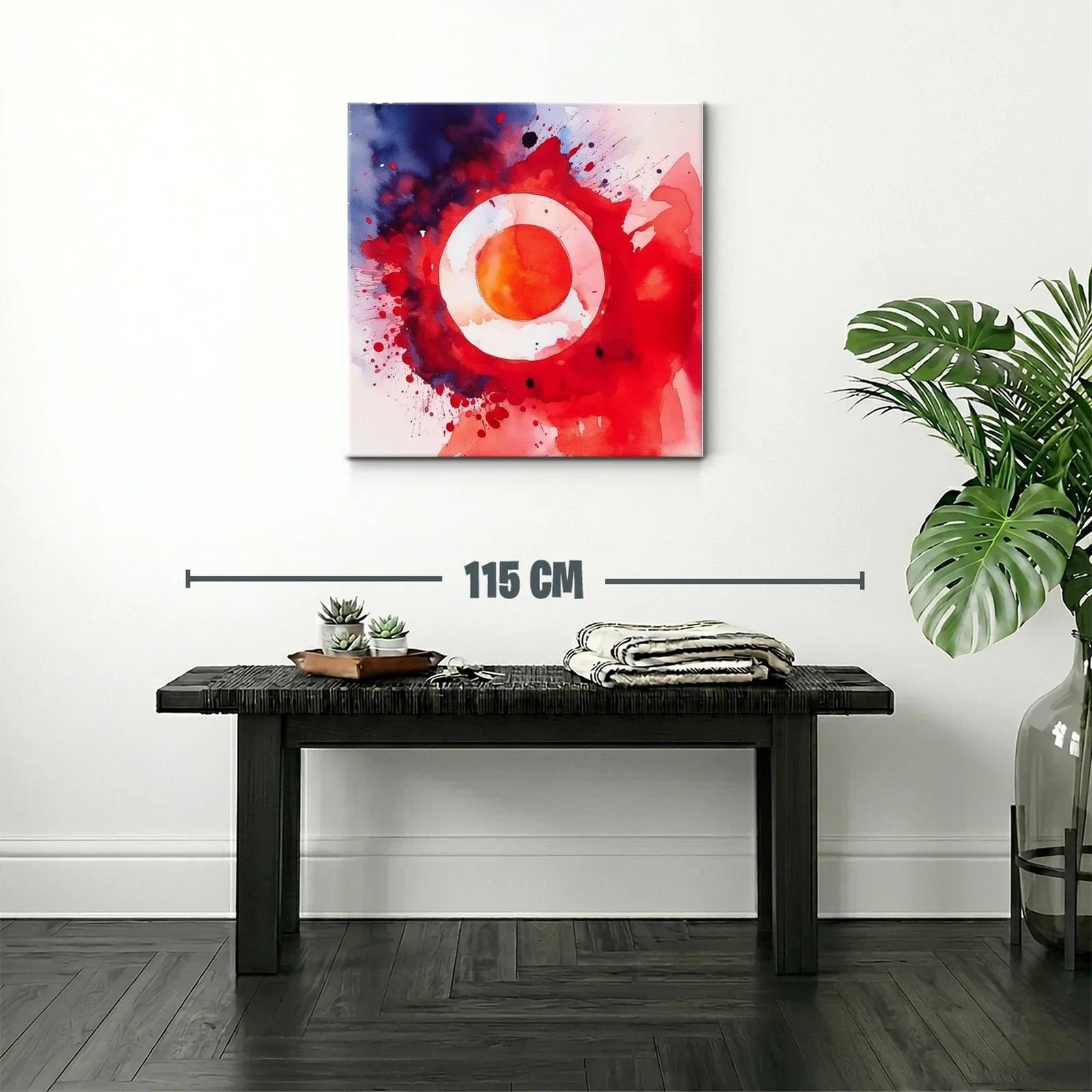 Composición abstracta con círculos en tonos rojos vibrantes — miniatura 2
