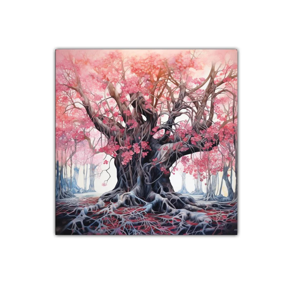 Árbol mágico con flores rosa en bosque encantado — imagen principal