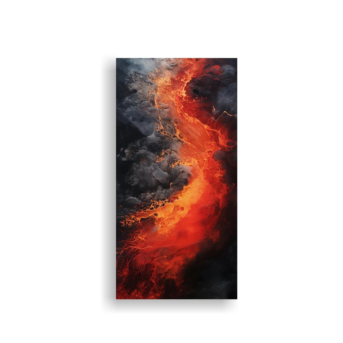 Cuadro lava en erupción con humo oscuro — imagen principal