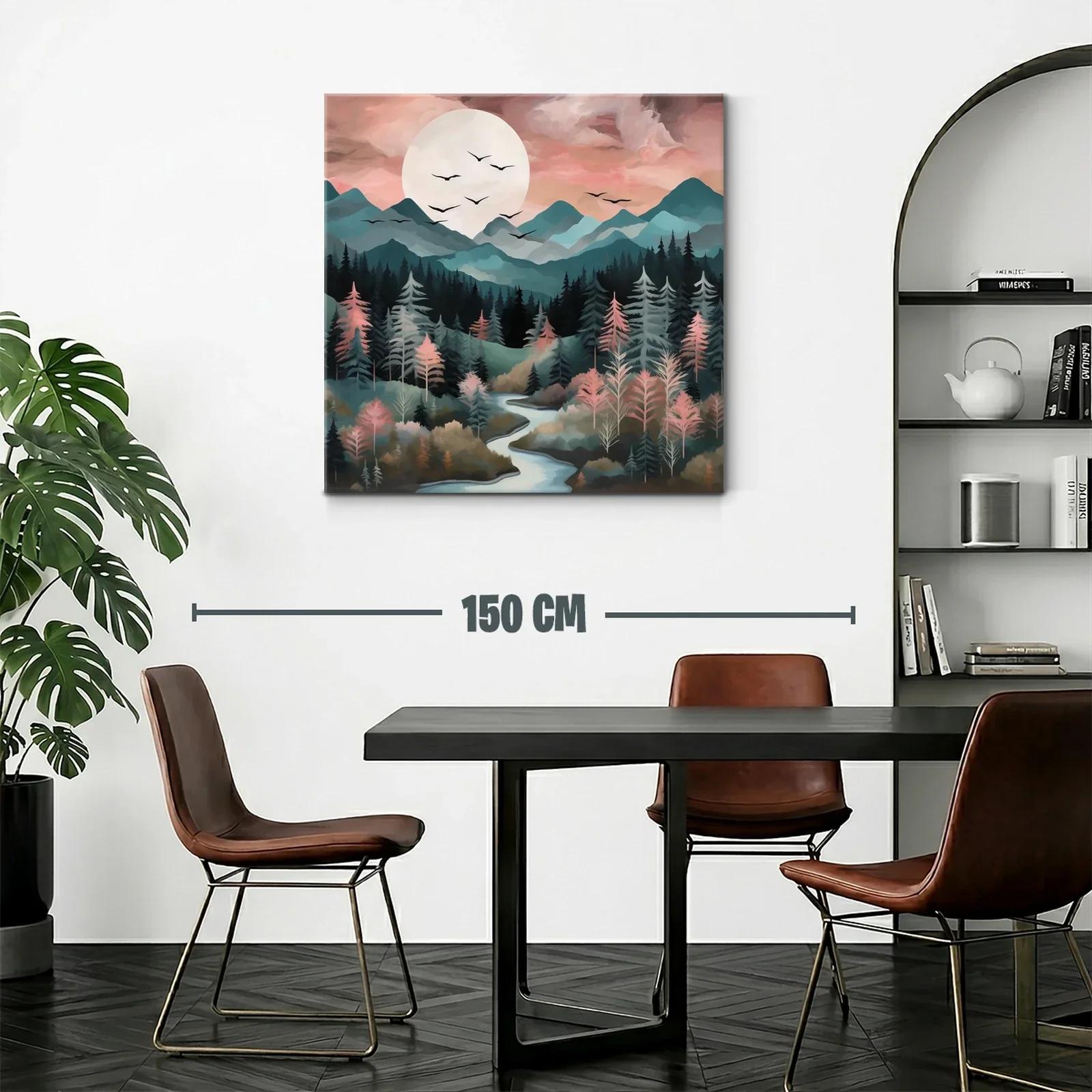 Paisaje sereno de montañas y bosque al amanecer — miniatura 2