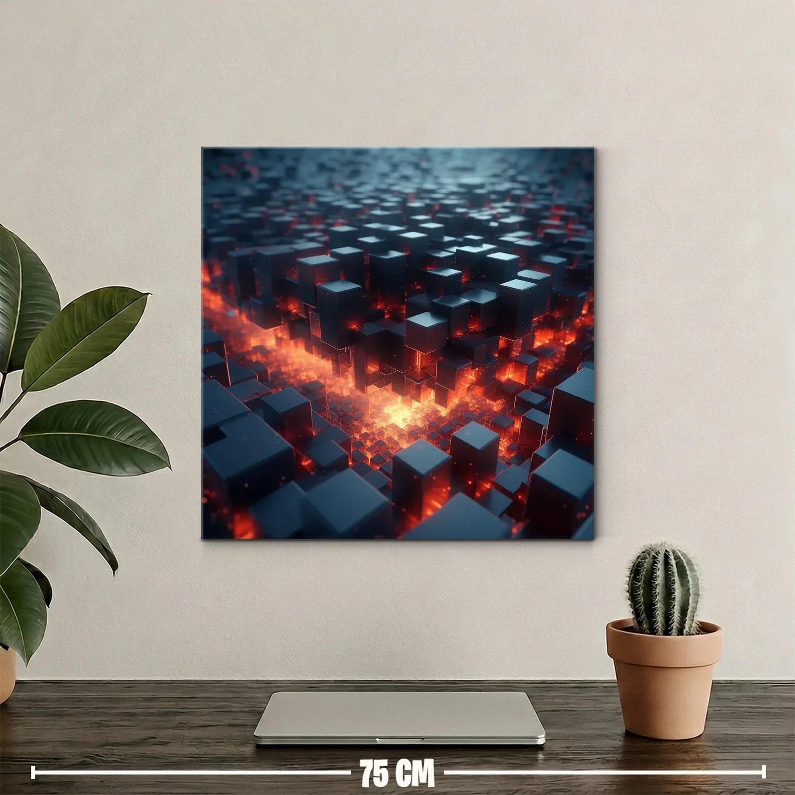 Cuadro urbano futurista con luces de lava incandescentes — miniatura 2
