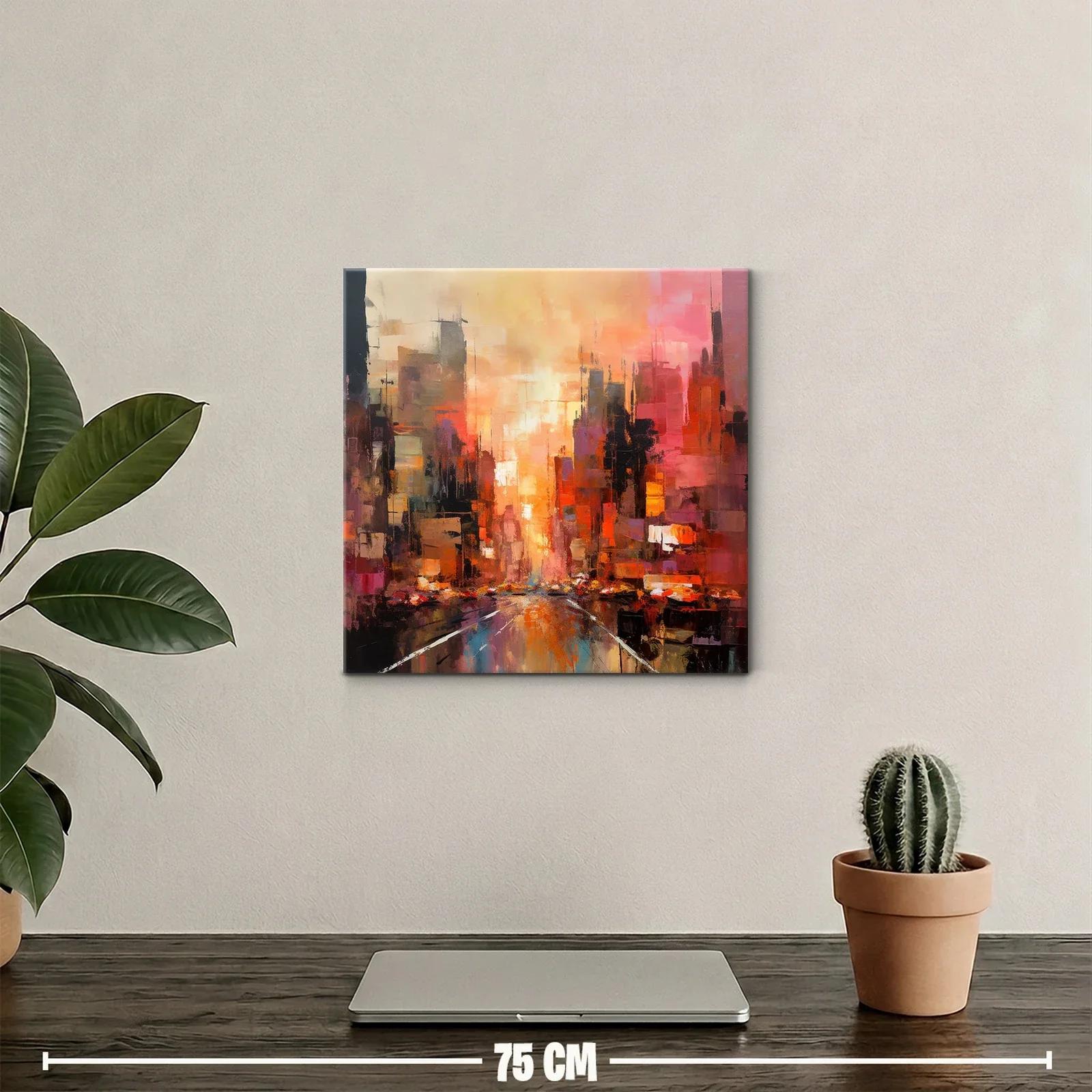 Atardecer vibrante en ciudad abstracta llena de energía — miniatura 2
