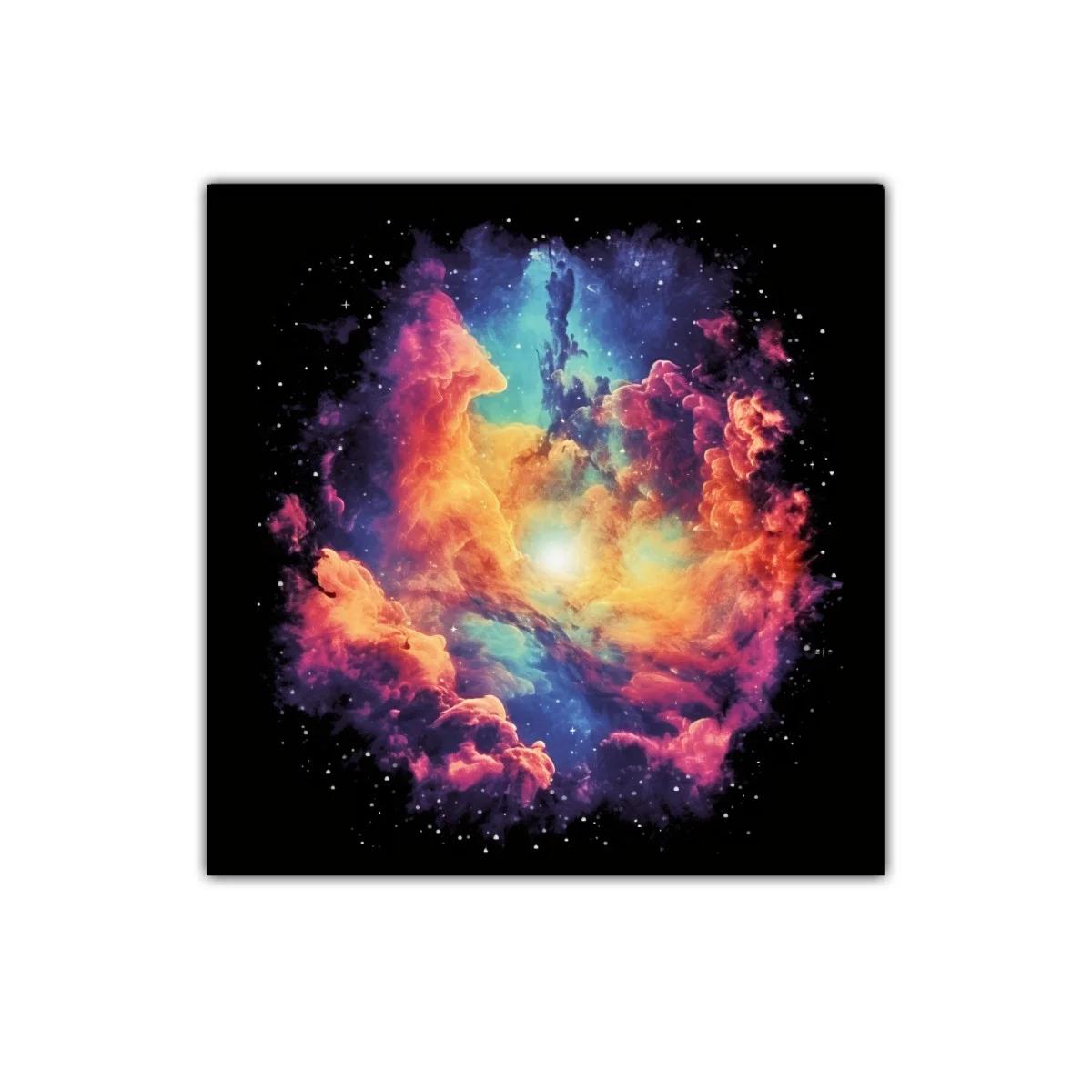 Explosión cósmica de colores vibrantes para decorar espacios