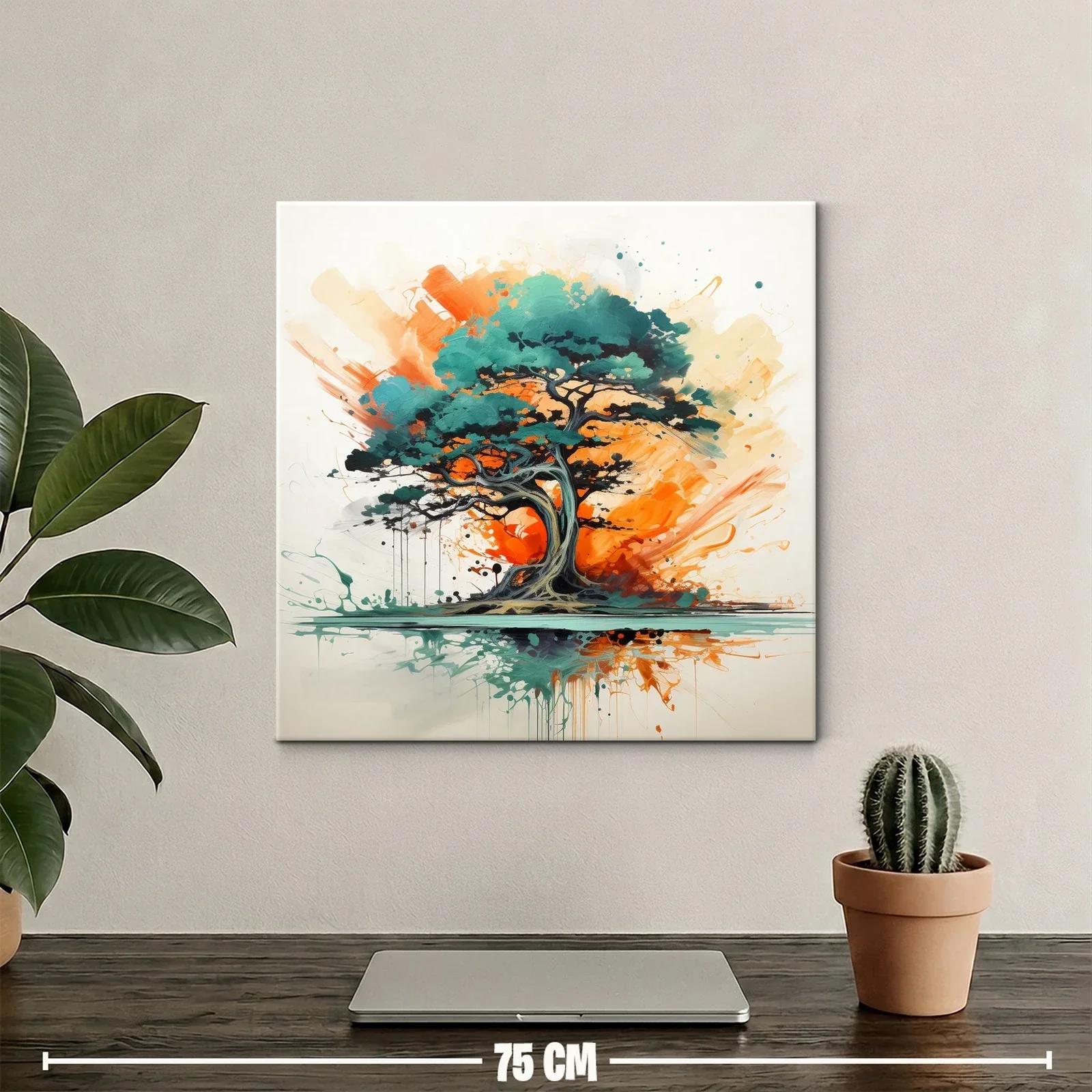 Árbol vibrante con tonos cálidos y verdes intensos — miniatura 2