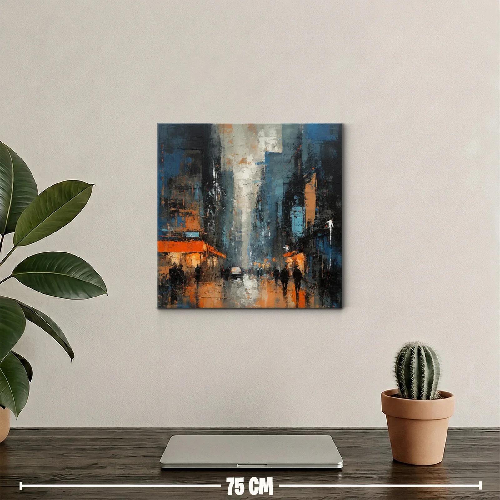 Atardecer urbano con luces cálidas y tonos fríos — miniatura 2