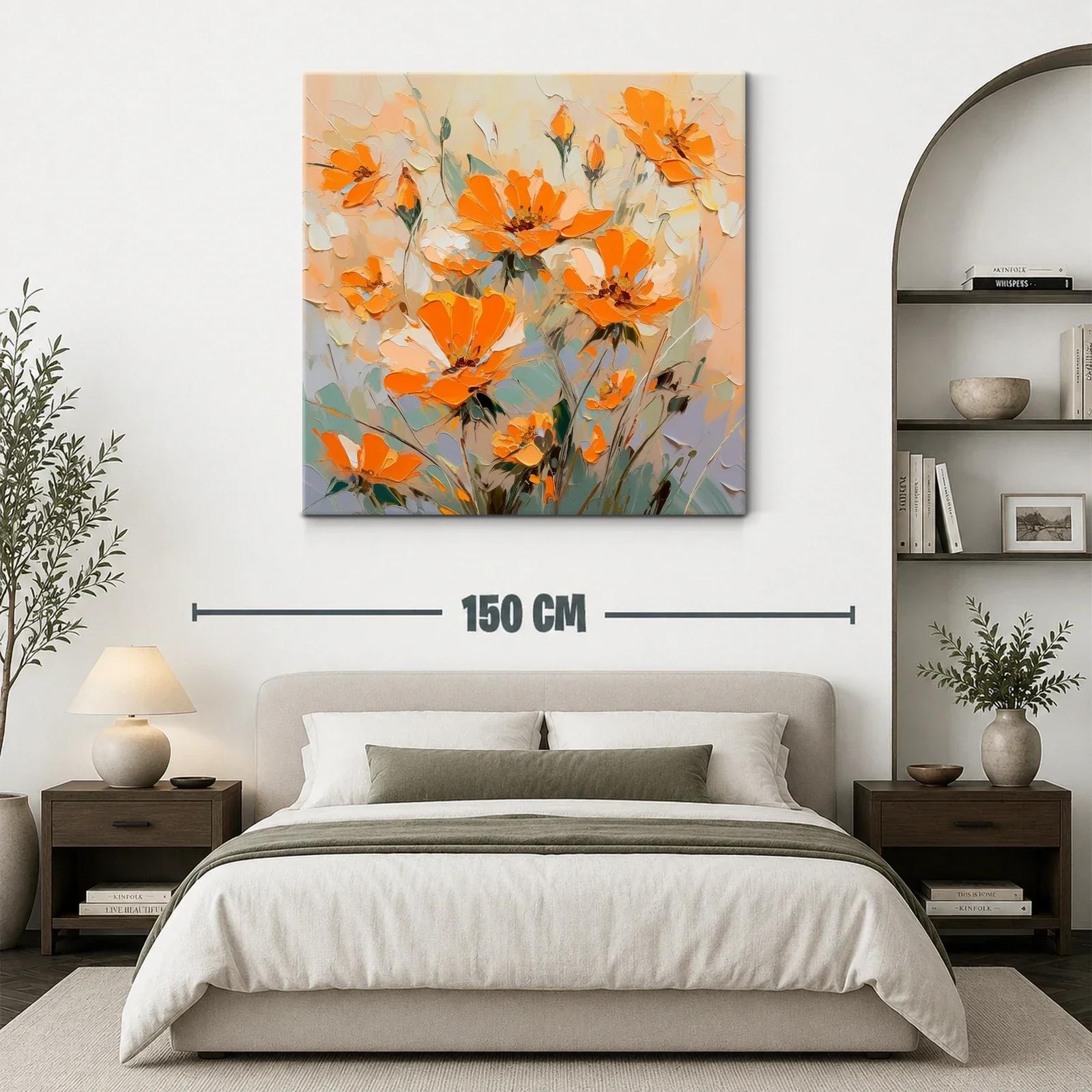 Luminosa composición floral en tonos naranjas y pastel — miniatura 3