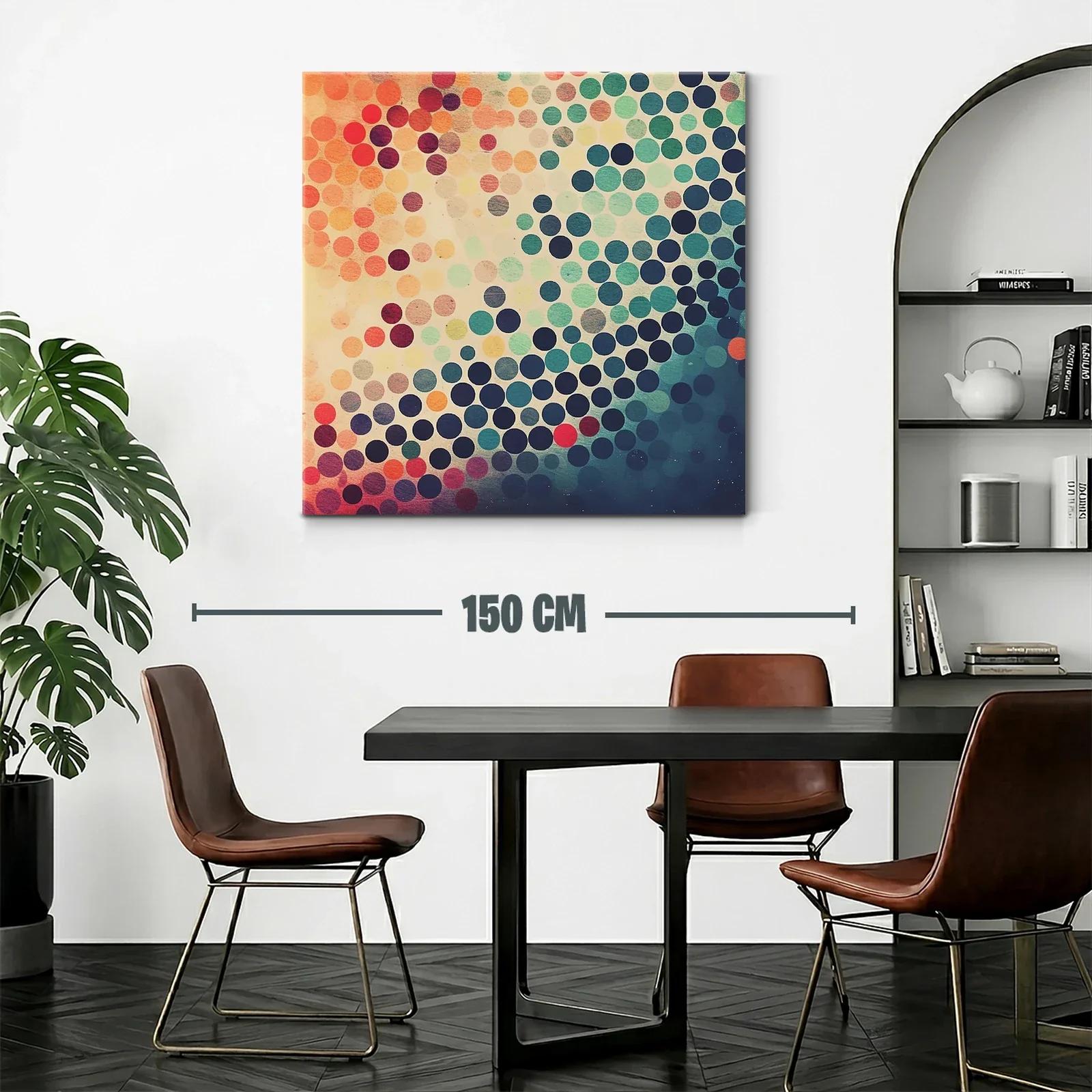 Composición abstracta de círculos en tonos cálidos y fríos — miniatura 2
