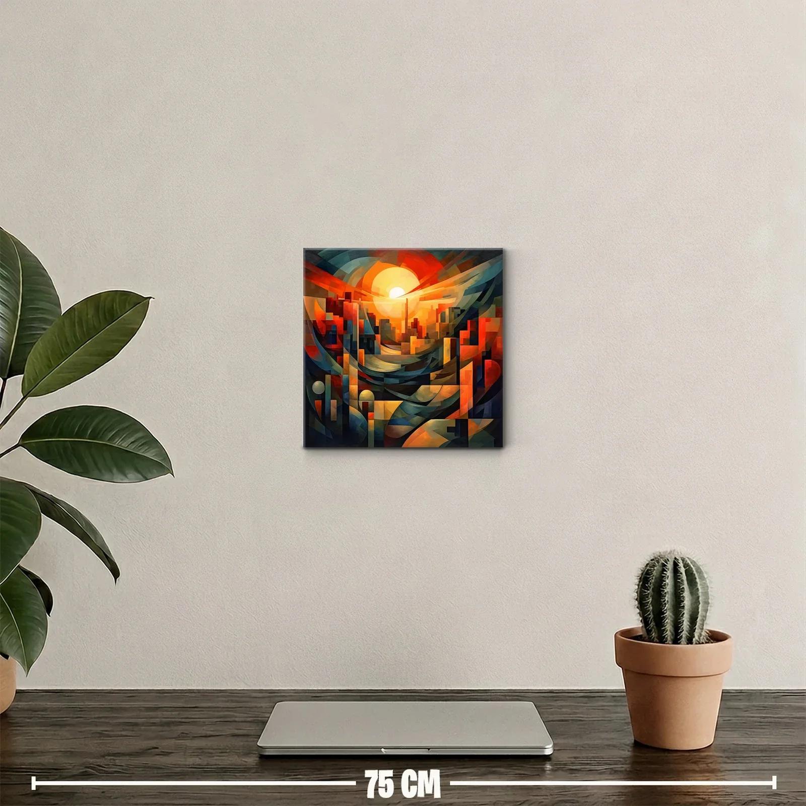 Atardecer abstracto con arquitectura geométrica vibrante — miniatura 2