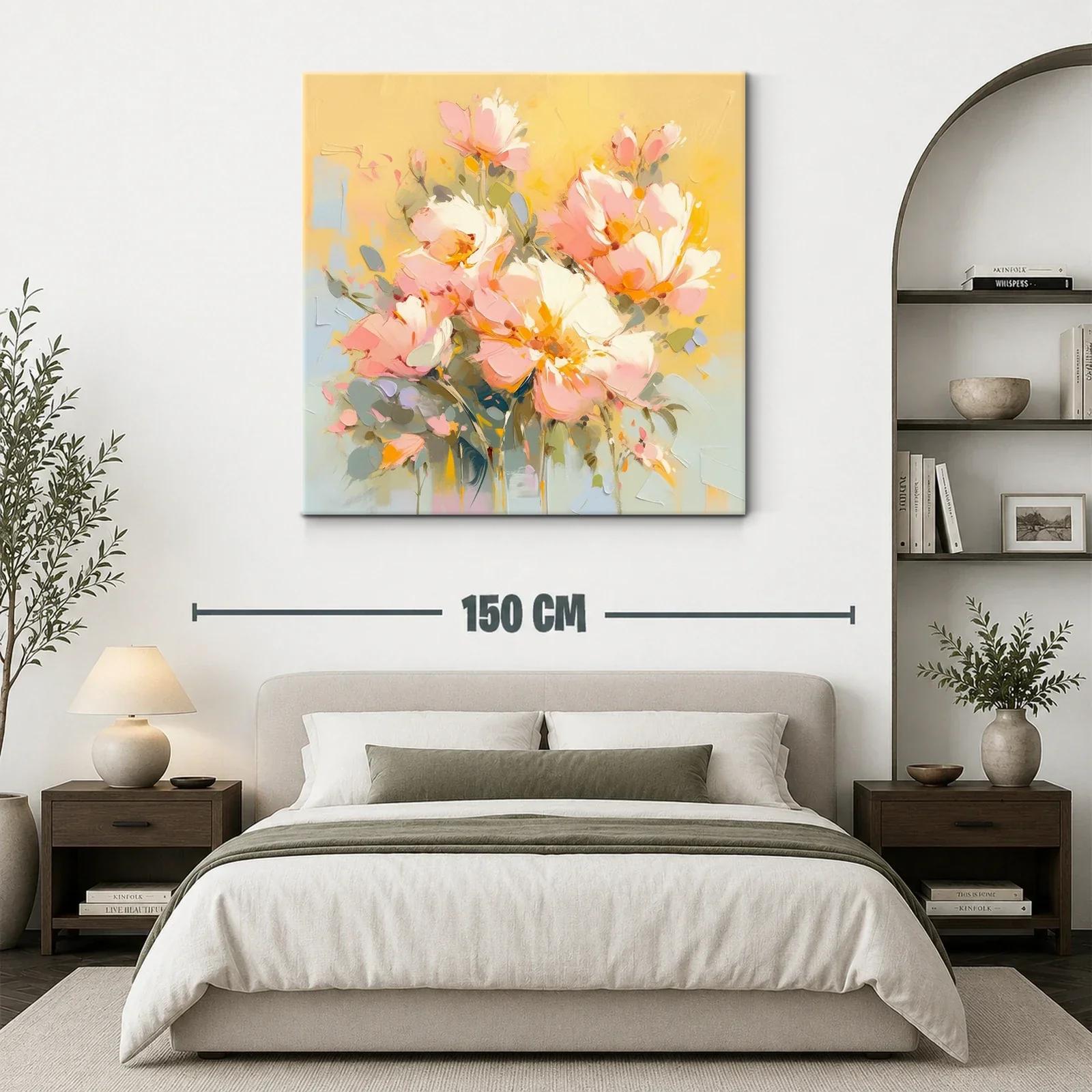 Cuadro con ramo de flores en tonos pastel — miniatura 3