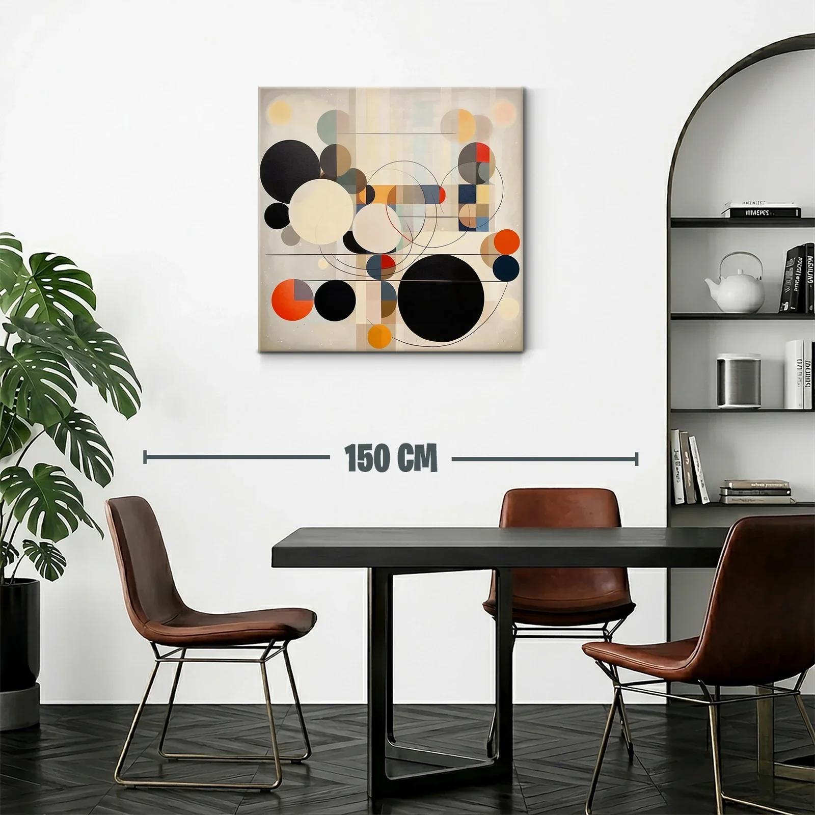 Composición abstracta con círculos en tonos neutros y vivos — miniatura 2