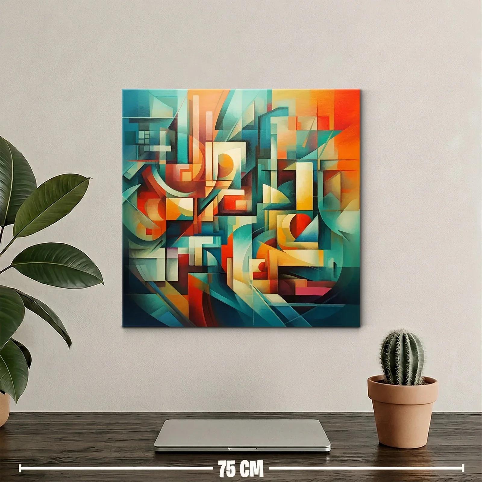 Composición geométrica vibrante con tonos cálidos y fríos — miniatura 2