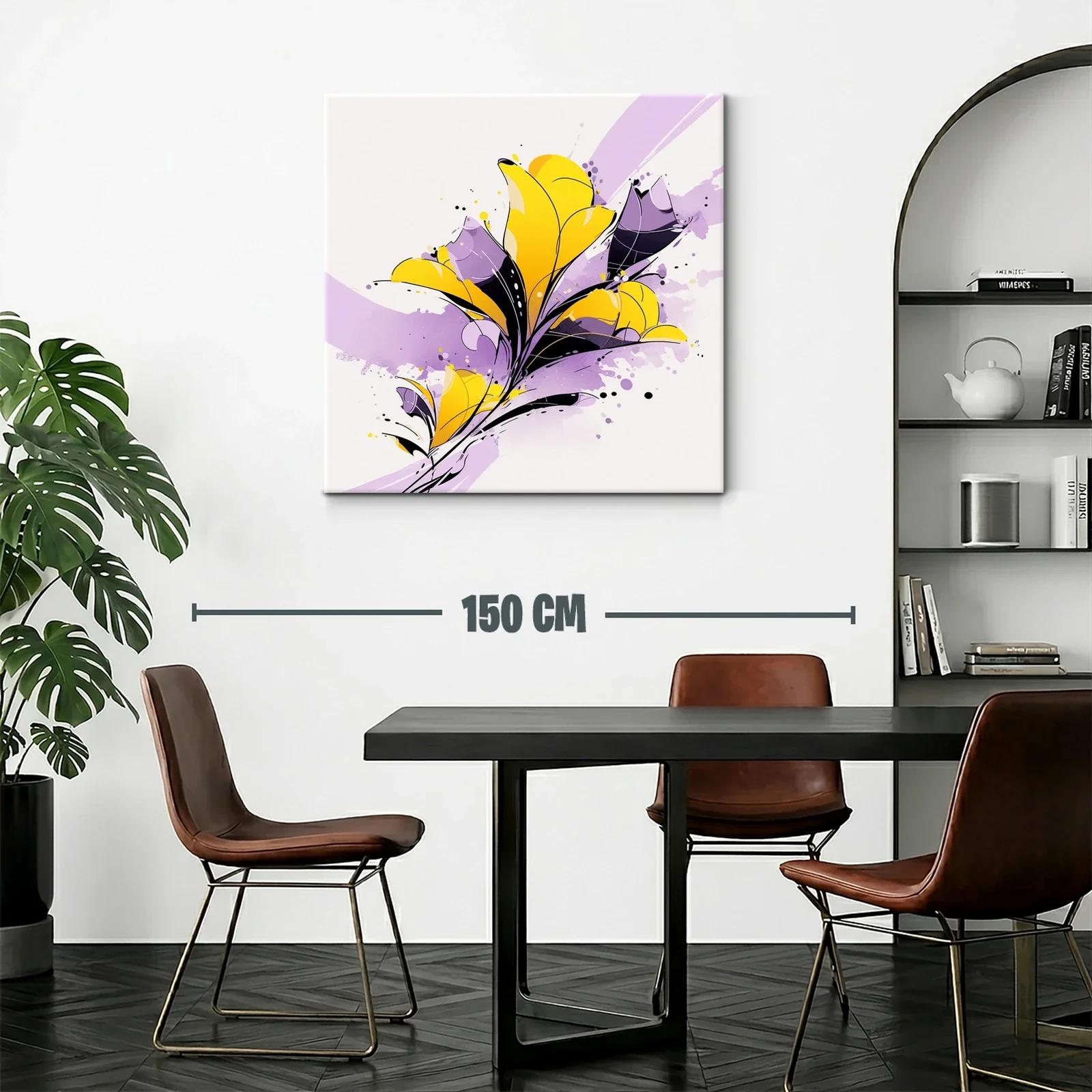 Cuadro floral moderno en tonos vivos y suaves contrastes — miniatura 2