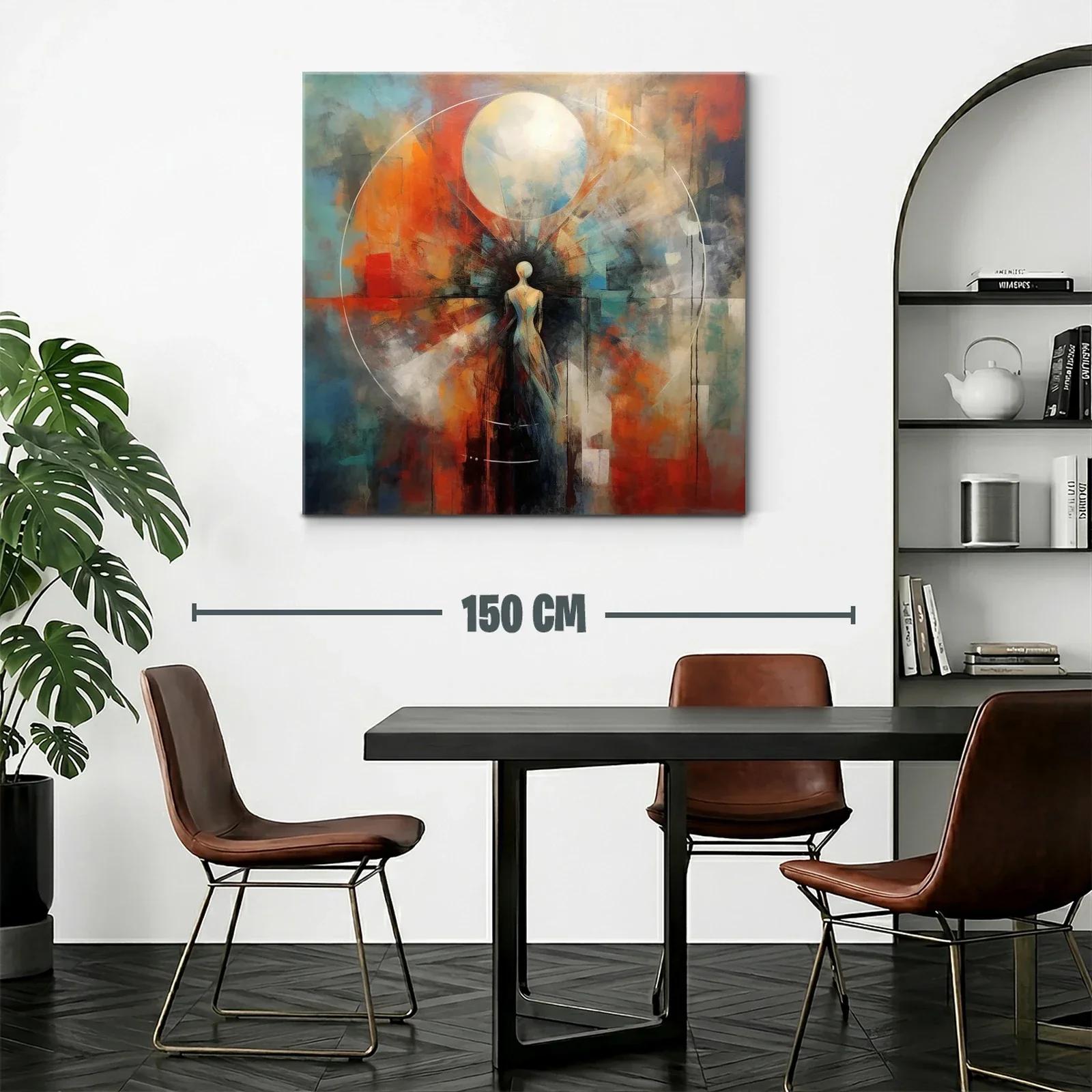 Figura humana abstracta con halo de luz y contraste vibrante — miniatura 2