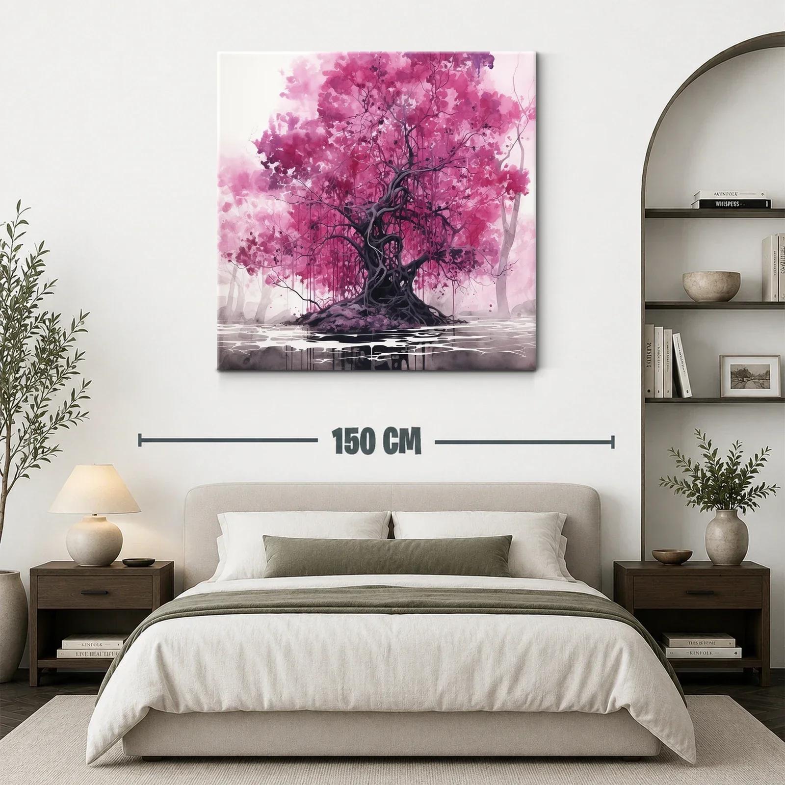 Árbol mágico con follaje en tonos rosa vibrantes — miniatura 3
