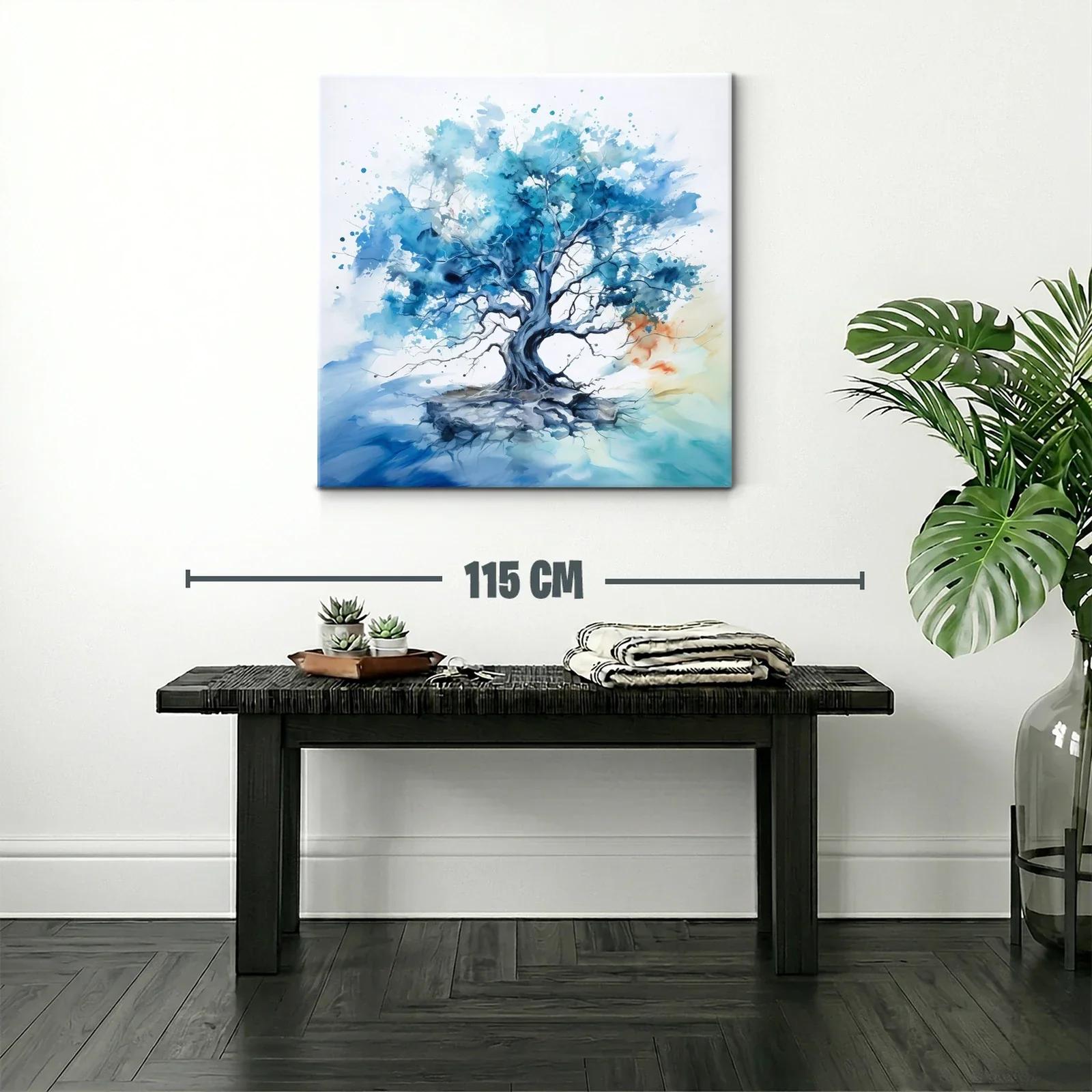 Árbol Azul en Movimiento con Toques de Luz Cálida — miniatura 2