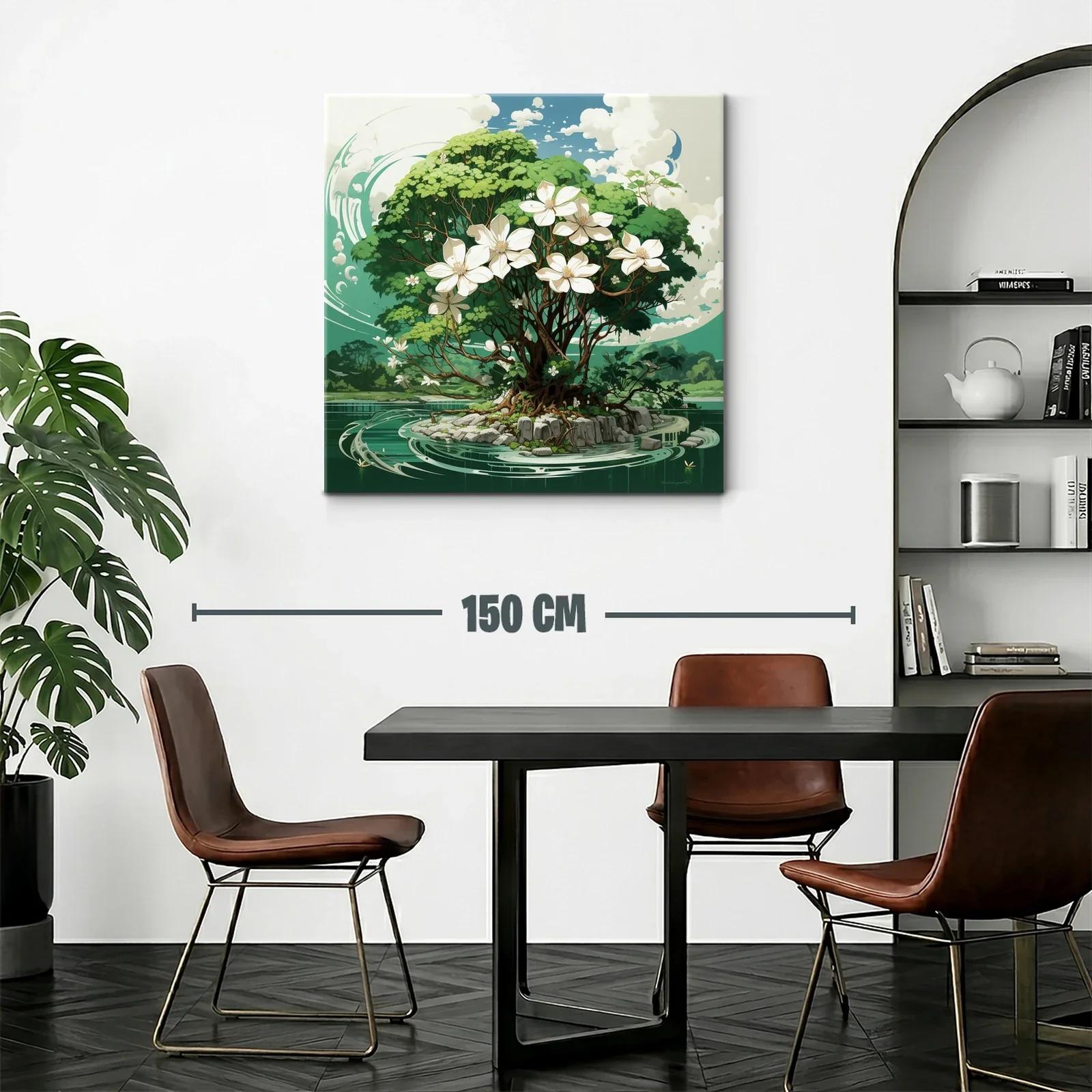 Árbol florido en isla rodeada de agua y naturaleza viva — miniatura 2